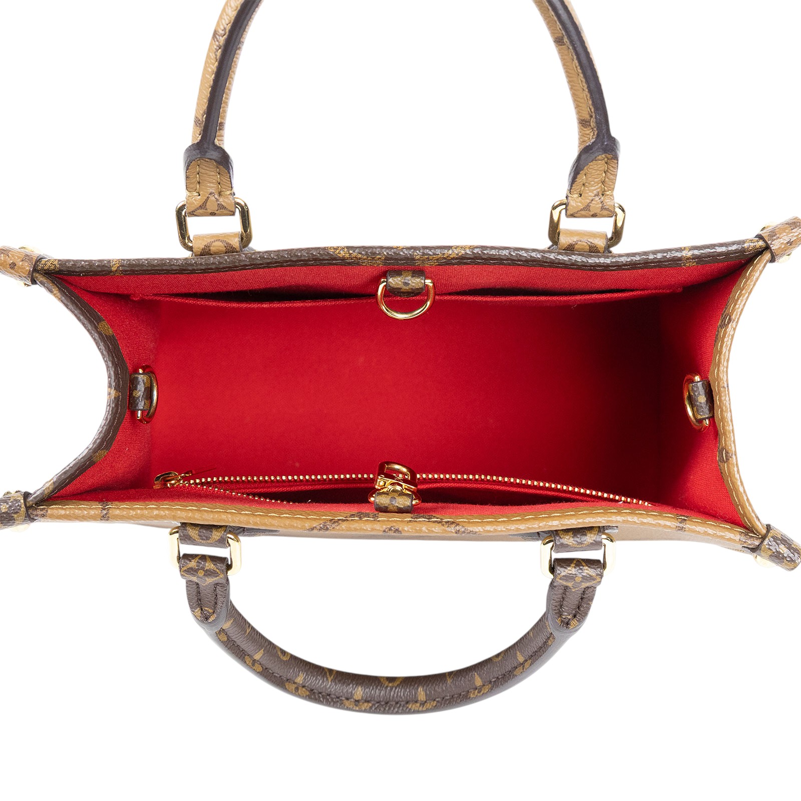 路易威登 LOUIS VUITTON OnTheGo PM 雙色帆布 手提 斜背包 M46373 晶片款  原廠盒子/防塵袋/購買證明/背帶