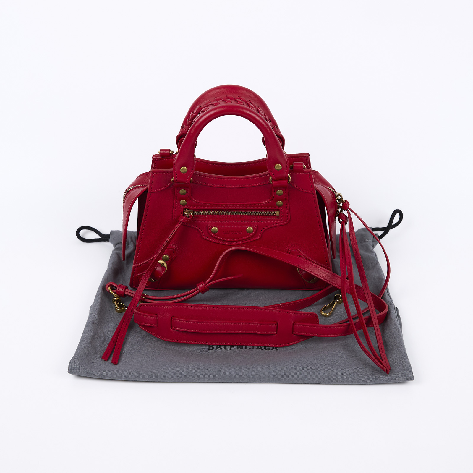 巴黎世家 BALENCIAGA Neo Calassic 迷你 機車包 63852415Y4Y 紅NEO CLASSIC MINI 防塵袋