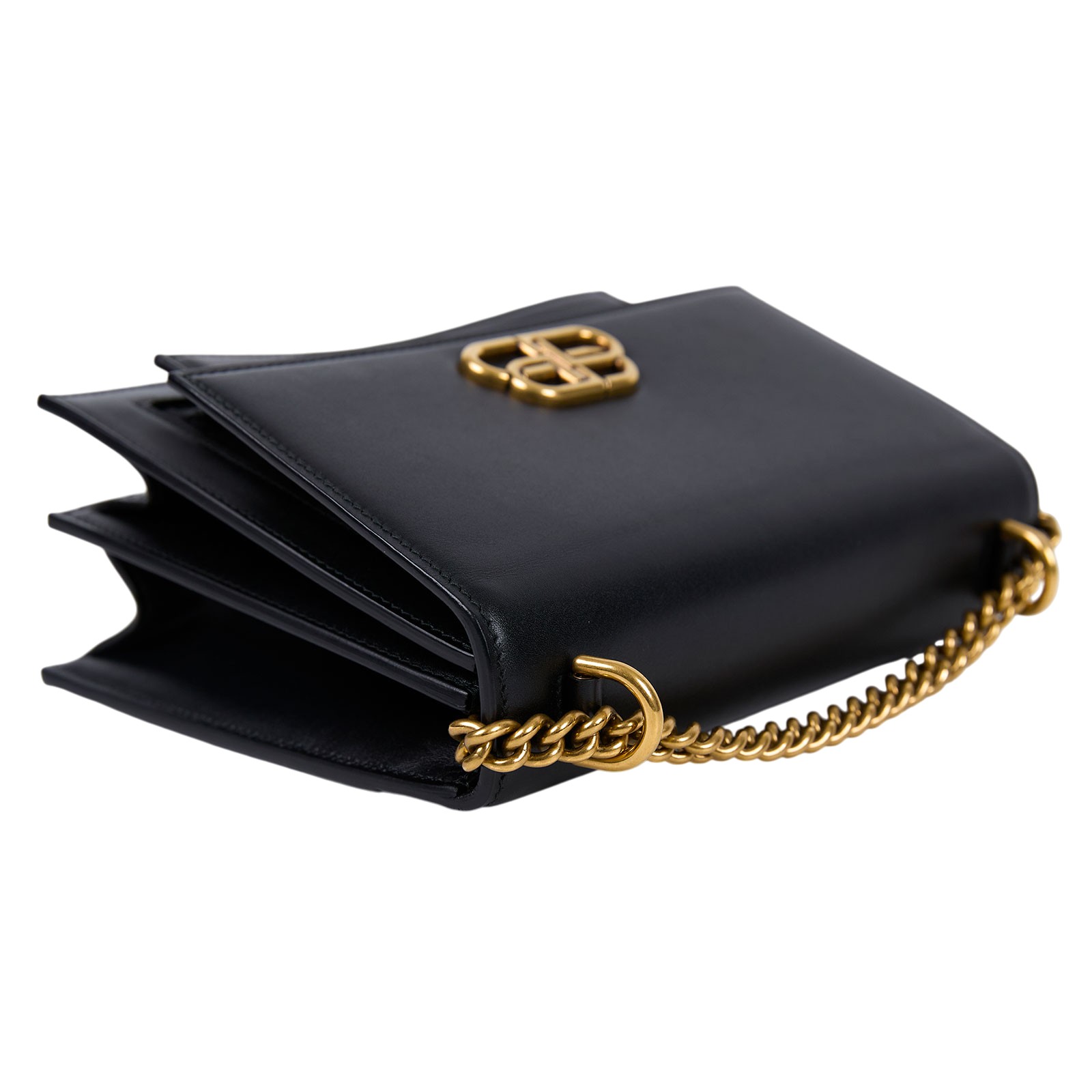 巴黎世家 BALENCIAGA 手提包 5806410D22M 黑金硬殼鍊包 防塵袋