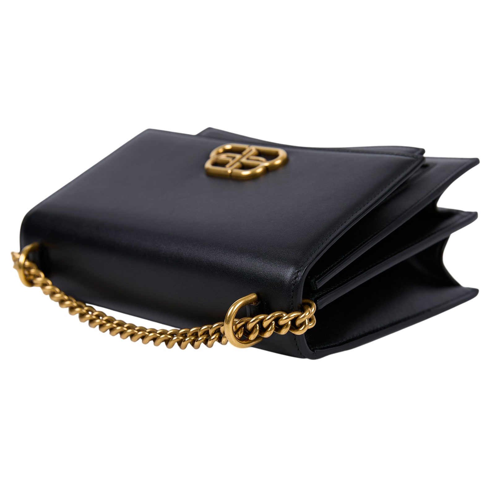 巴黎世家 BALENCIAGA 手提包 5806410D22M 黑金硬殼鍊包 防塵袋