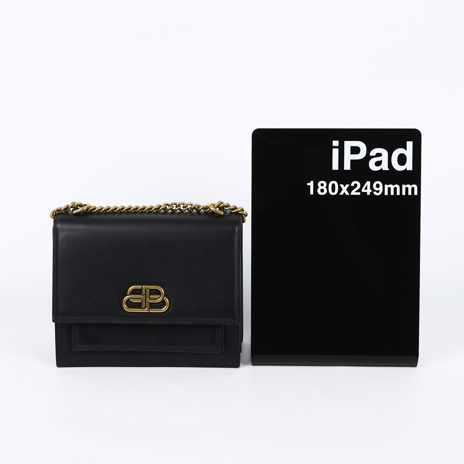 巴黎世家 BALENCIAGA 手提包 5806410D22M 黑金硬殼鍊包 防塵袋