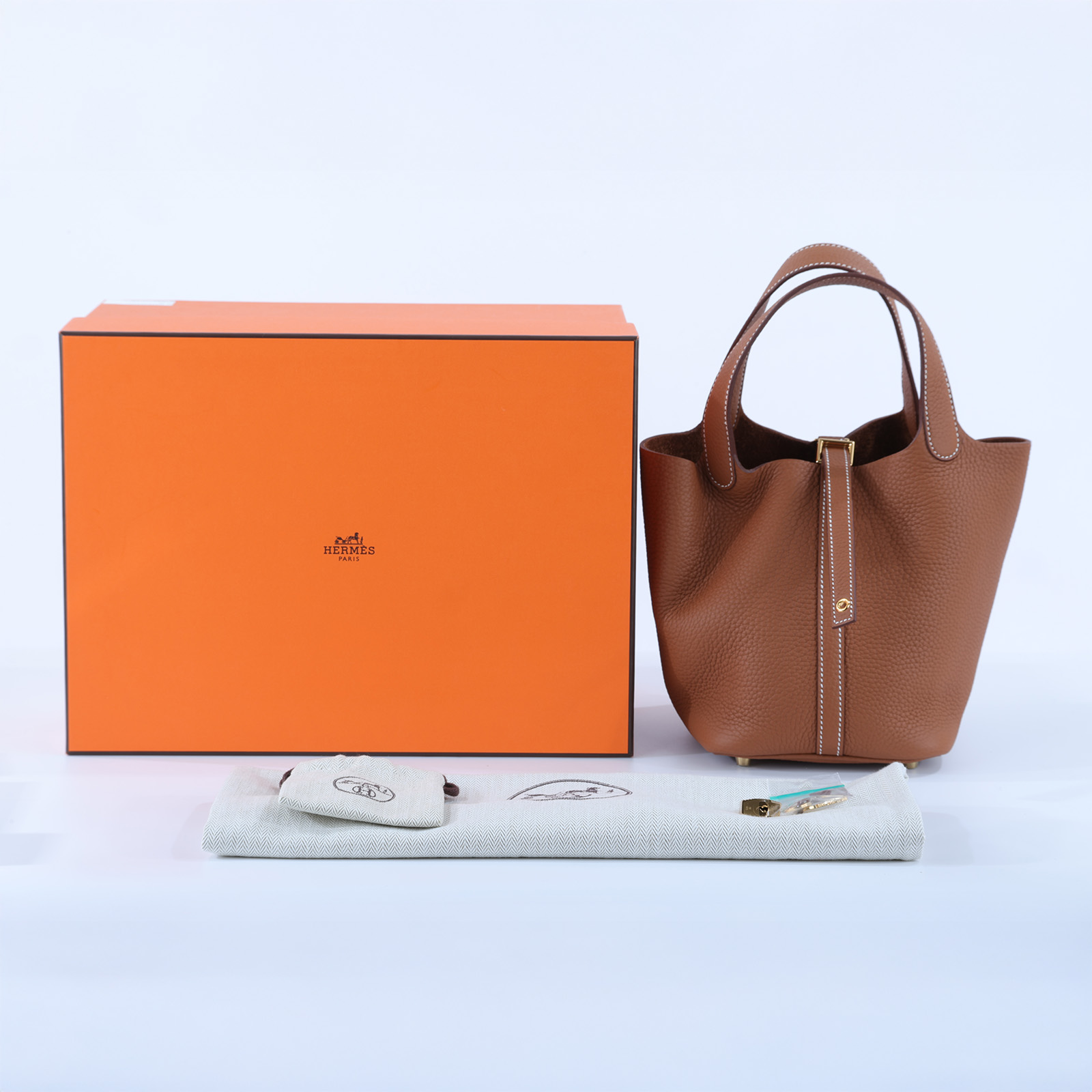 愛馬仕 Hermes Picotin Lock 18 菜籃子包 H056289 /K刻 金棕PICOTIN18 原廠盒子/防塵袋/鎖組