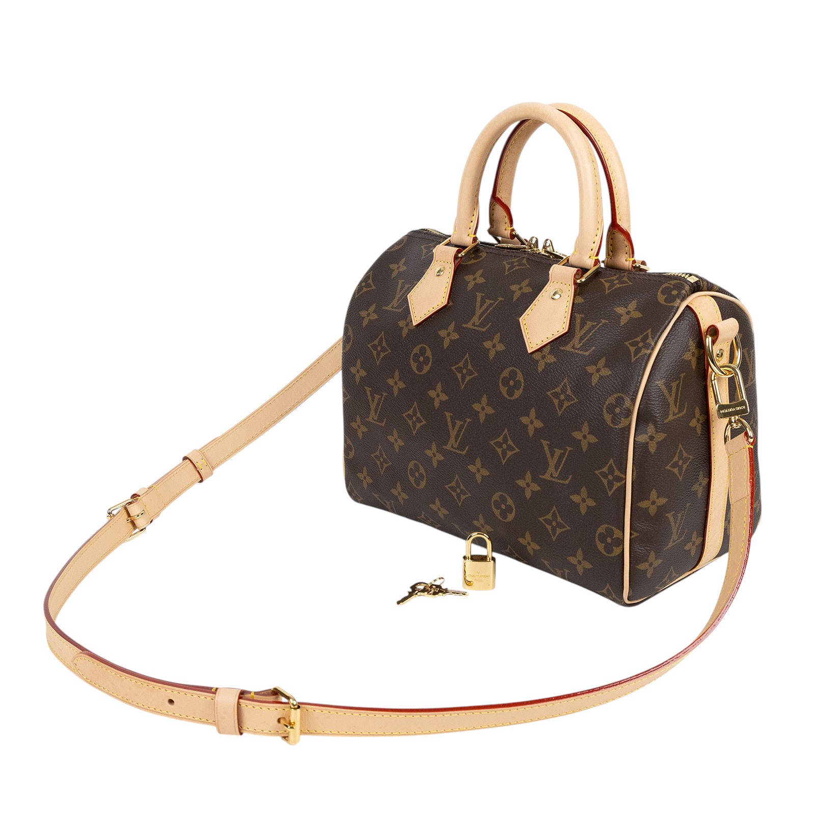 路易威登 LOUIS VUITTON Speedy Bandoulière 25  波士頓包 手提包 經典帆布 M46977 晶片款  防塵袋/背帶/鎖組