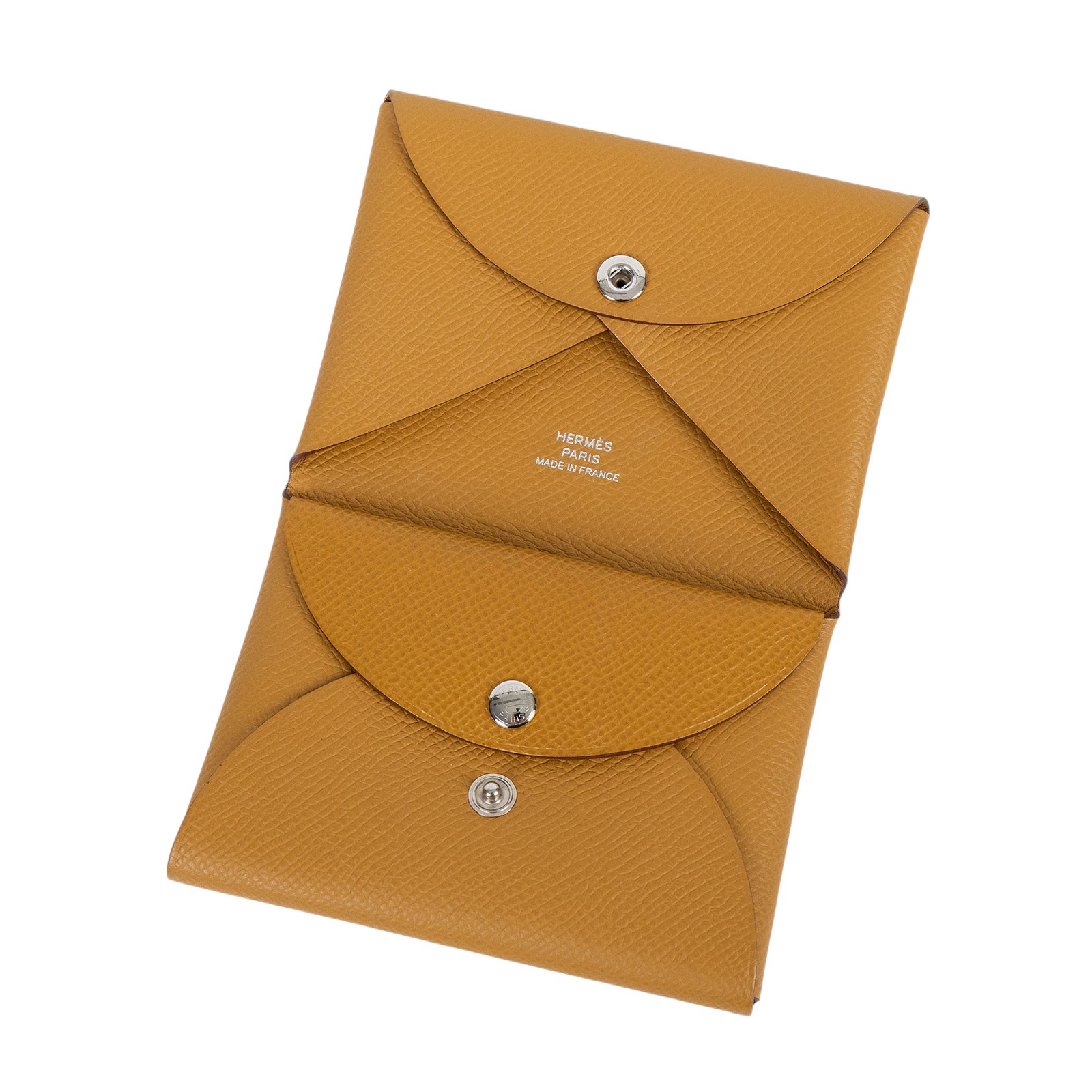 愛馬仕 Hermes Calvi Duo 卡包 CALD B刻 棕CALVI DUO 原廠盒子