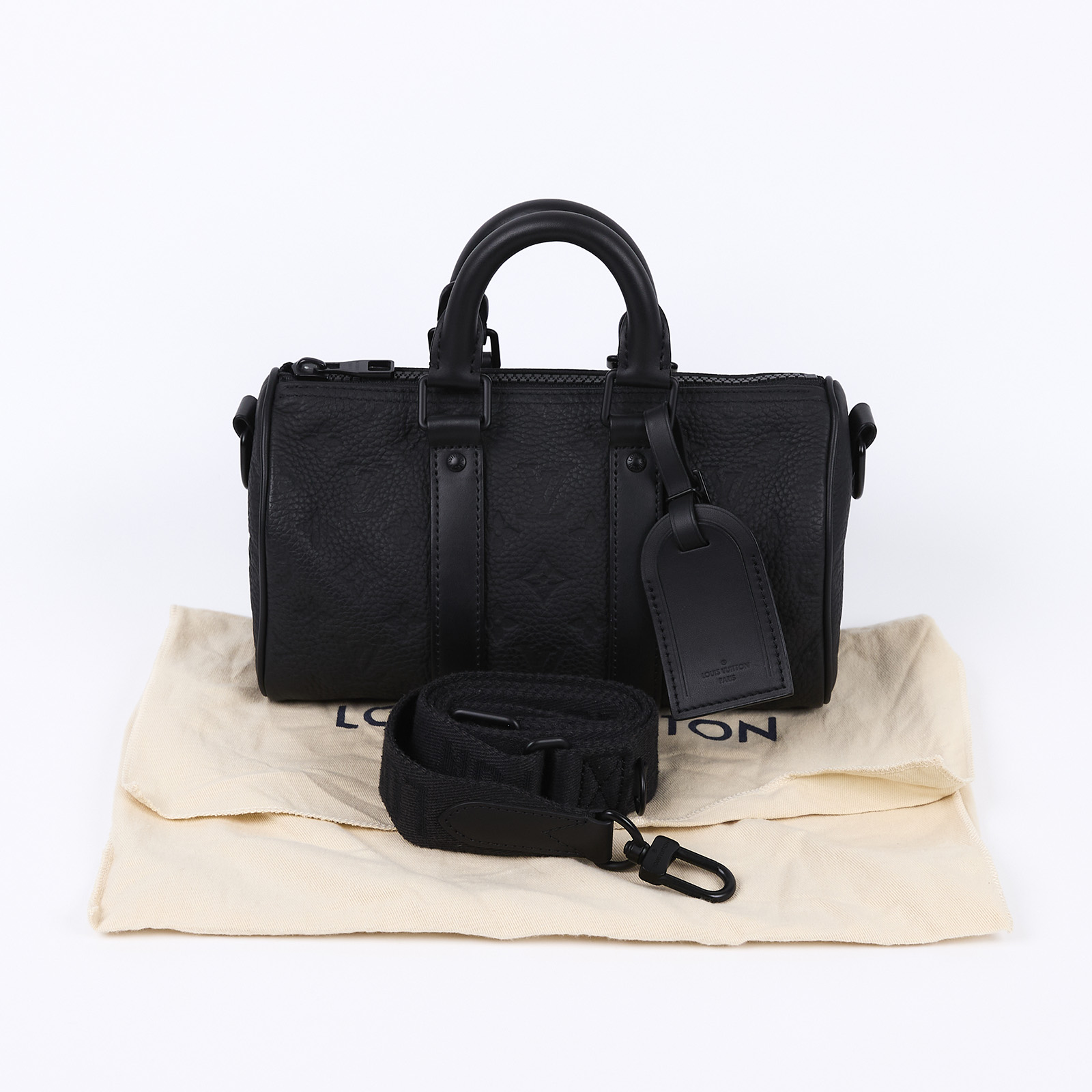 路易威登 LOUIS VUITTON Keepall Bandoulière 25 經典壓紋牛皮 手提 肩背 波士頓包 M20900 晶片款  防塵袋