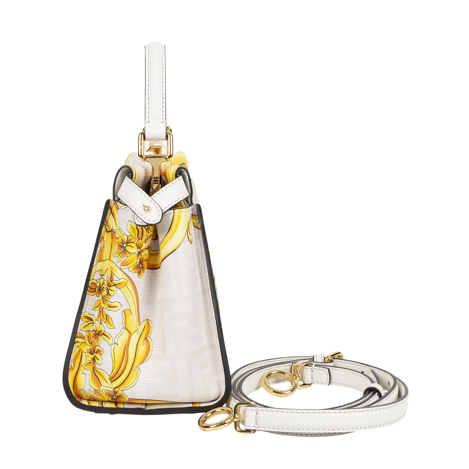 芬迪 FENDI Peekaboo 迷你 皮革 肩背 手提包 Versace 8BN244AKB6  原廠盒子/防塵袋/背帶