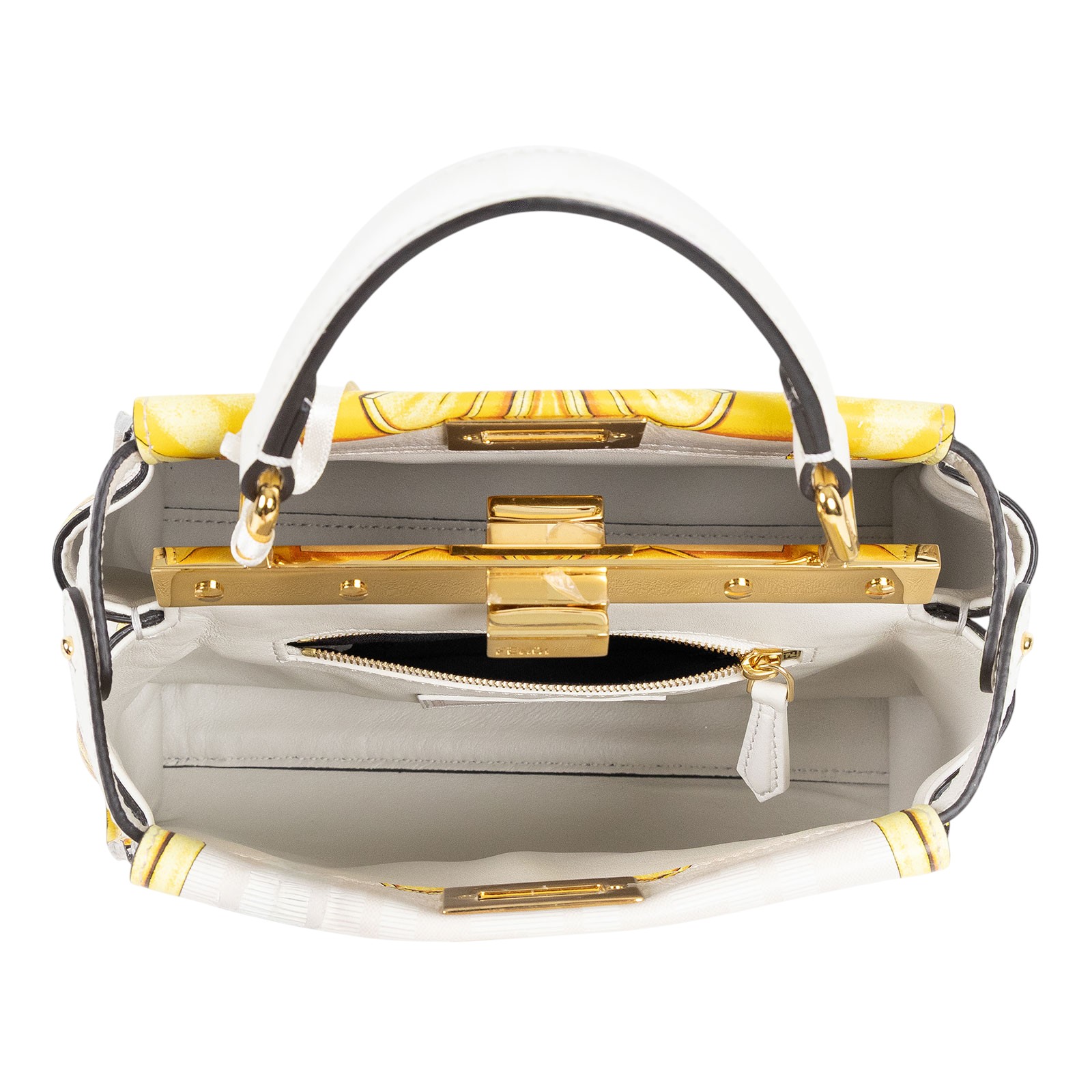 芬迪 FENDI Peekaboo 迷你 皮革 肩背 手提包 Versace 8BN244AKB6  原廠盒子/防塵袋/背帶