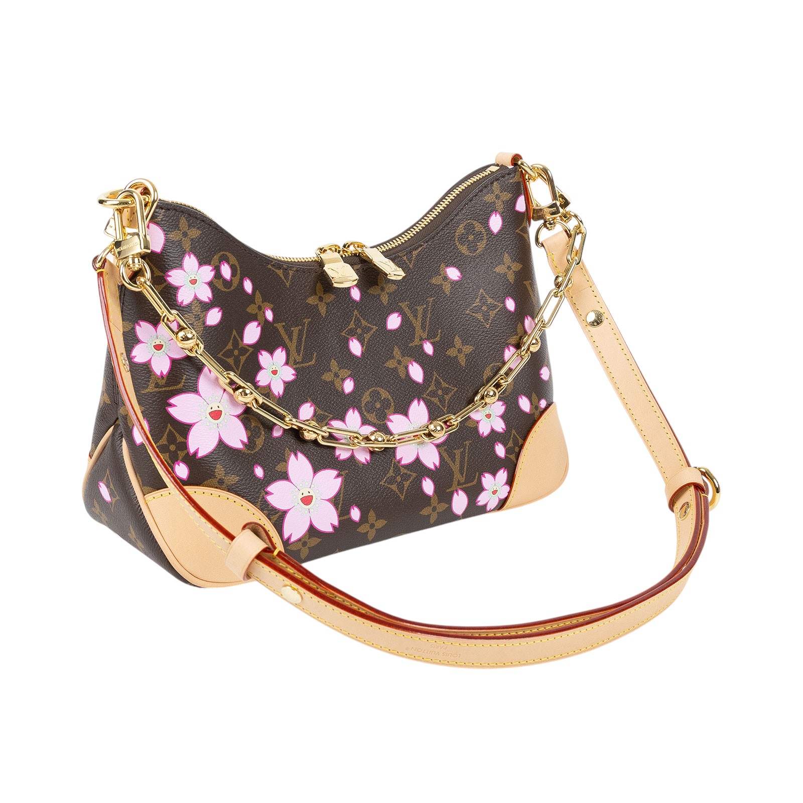 路易威登 LOUIS VUITTON Boulogne PM 牛角包 村上隆聯名 M13265 晶片款  原廠盒子/鍊帶/背帶/購買證明