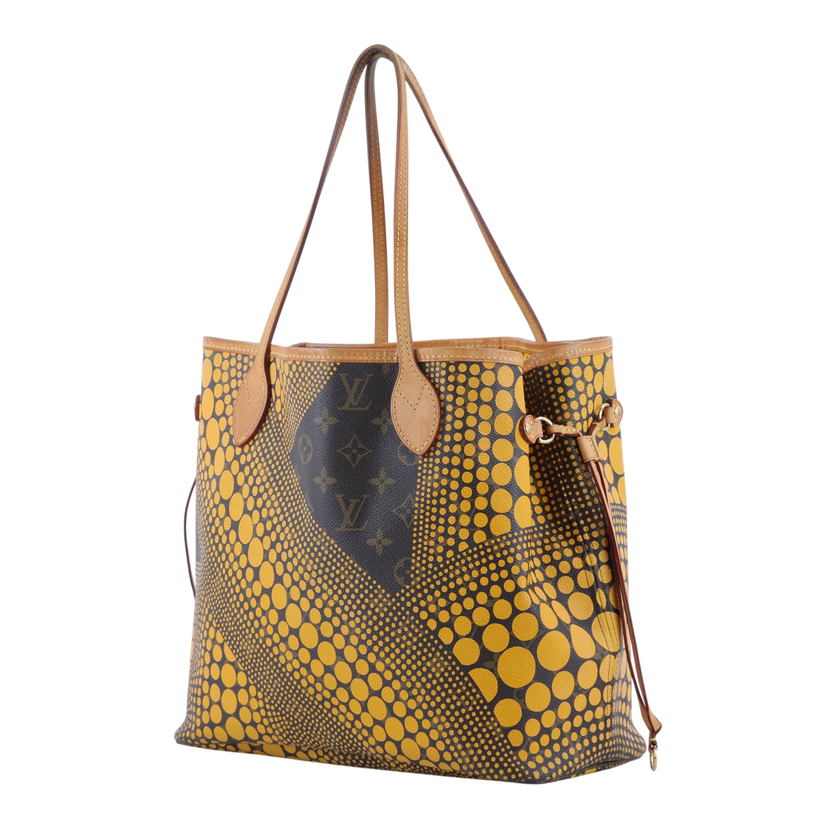 路易威登 LOUIS VUITTON Neverfull MM 托特包 草間彌生 聯名 M40685 黃LV X YK NEVERFULL MM 防塵袋