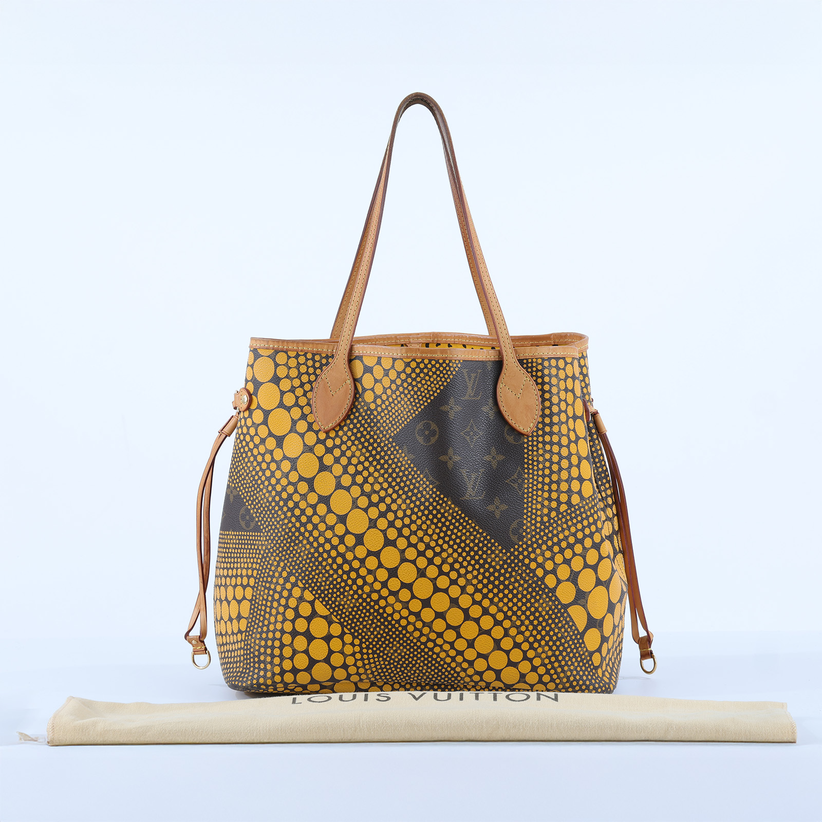 路易威登 LOUIS VUITTON Neverfull MM 托特包 草間彌生 聯名 M40685 黃LV X YK NEVERFULL MM 防塵袋