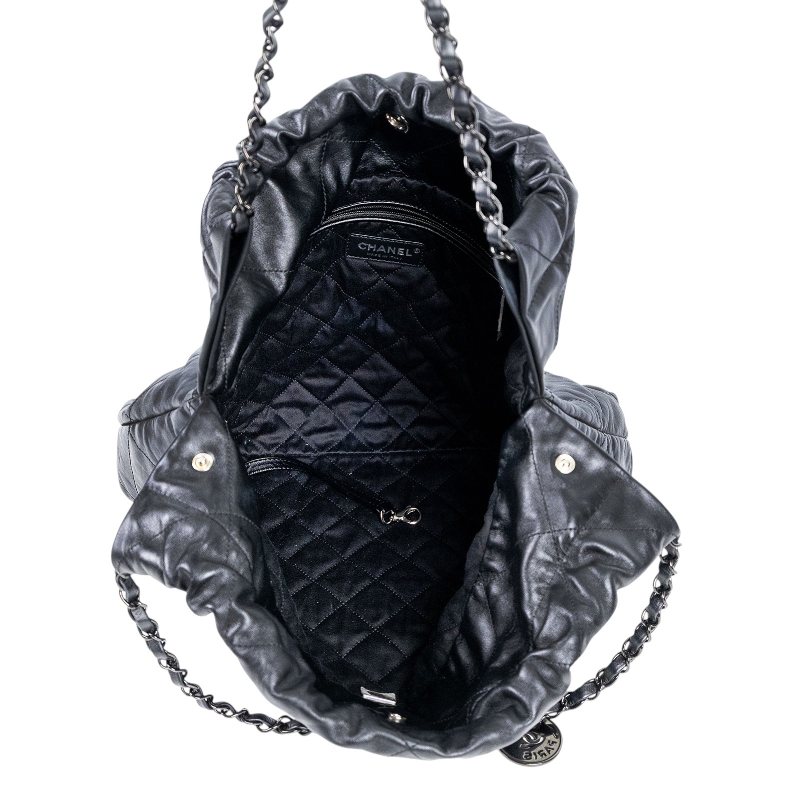 香奈兒 CHANEL 22 小型 束口包 AS3260 晶片款 黑SO BLACK 22包 小號 　角擦 防塵袋(邊角擦傷)