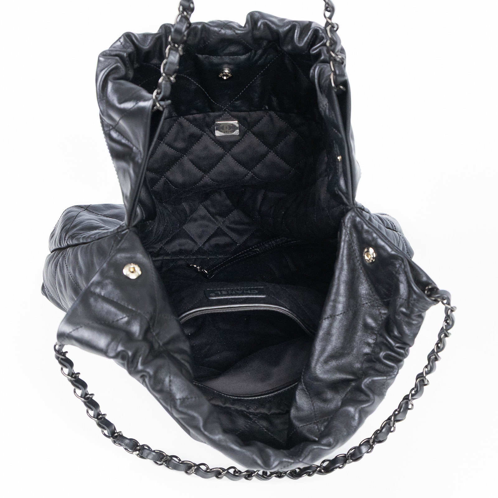 香奈兒 CHANEL 22 小型 束口包 AS3260 晶片款 黑SO BLACK 22包 小號 　角擦 防塵袋(邊角擦傷)