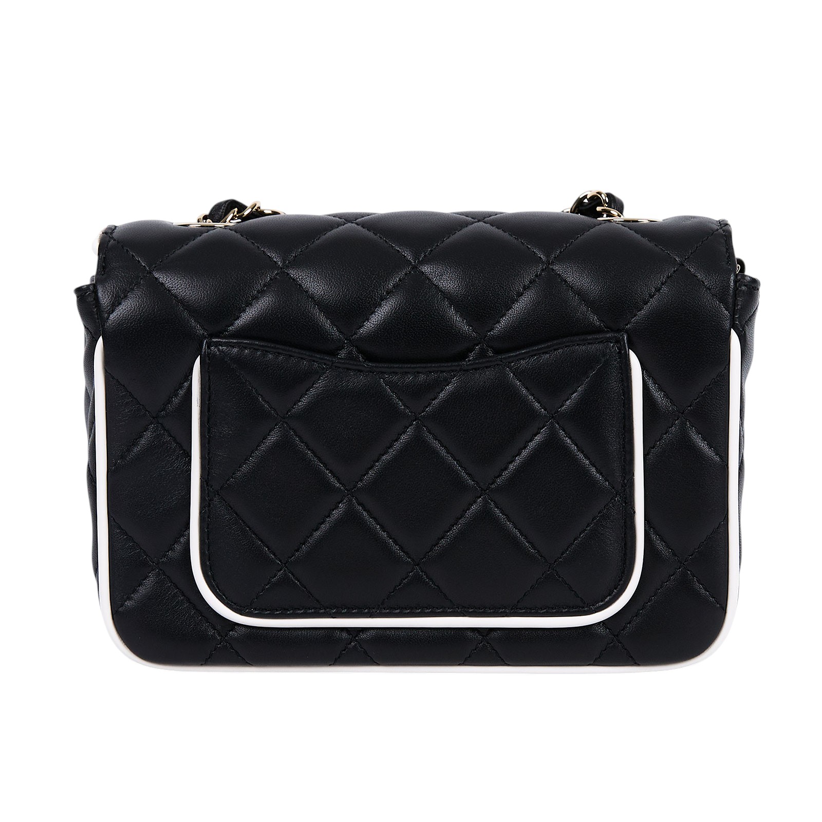 香奈兒 CHANEL 方胖 口蓋包 AS5151 B19381 晶片款 白邊黑方胖 原廠盒子/防塵袋/購買證明