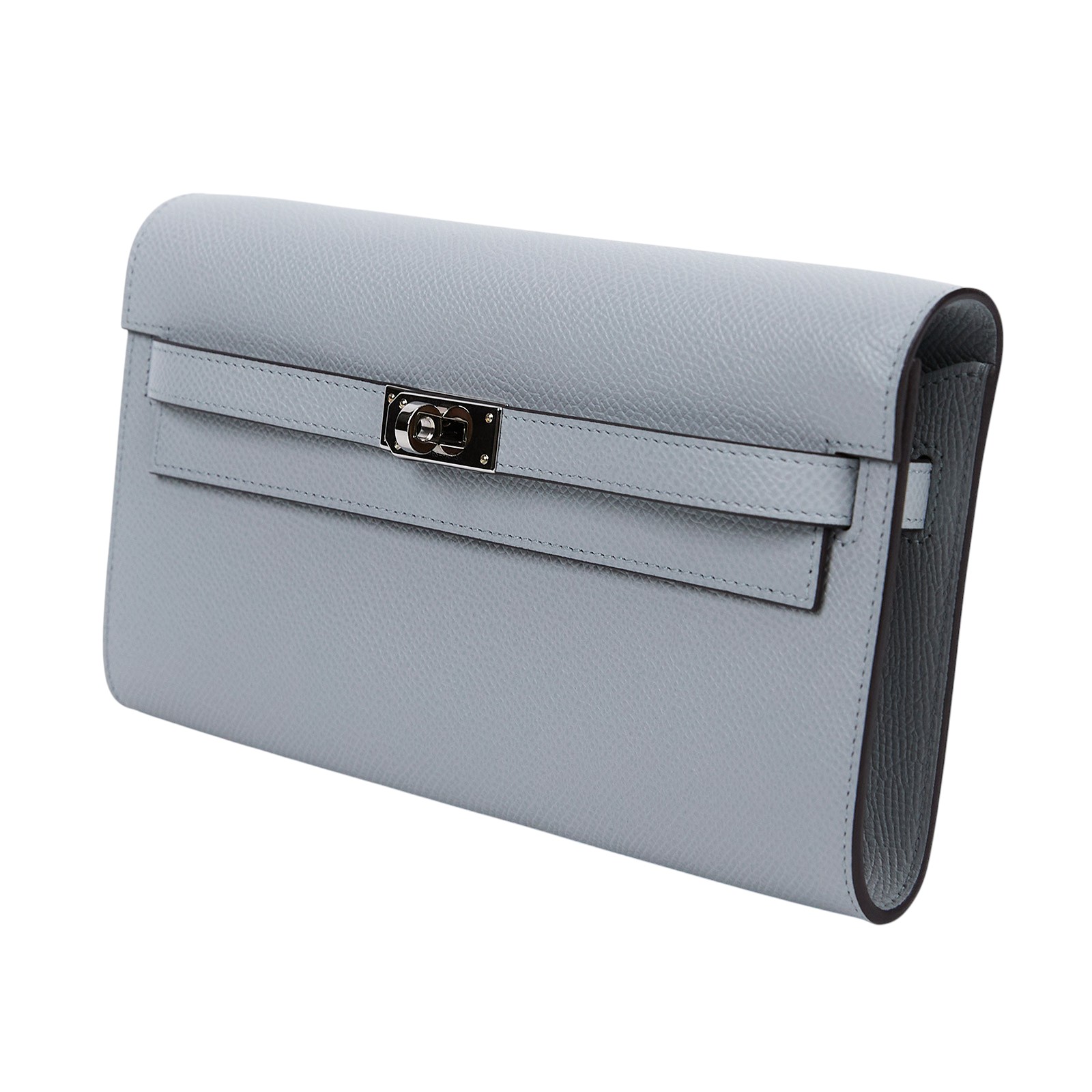 愛馬仕 Hermes Kelly to go 長夾肩背包 冰川藍 銀色五金 H080253CK8U /K刻 冰川藍KELLY TO GO 原廠盒子/國外購買證明