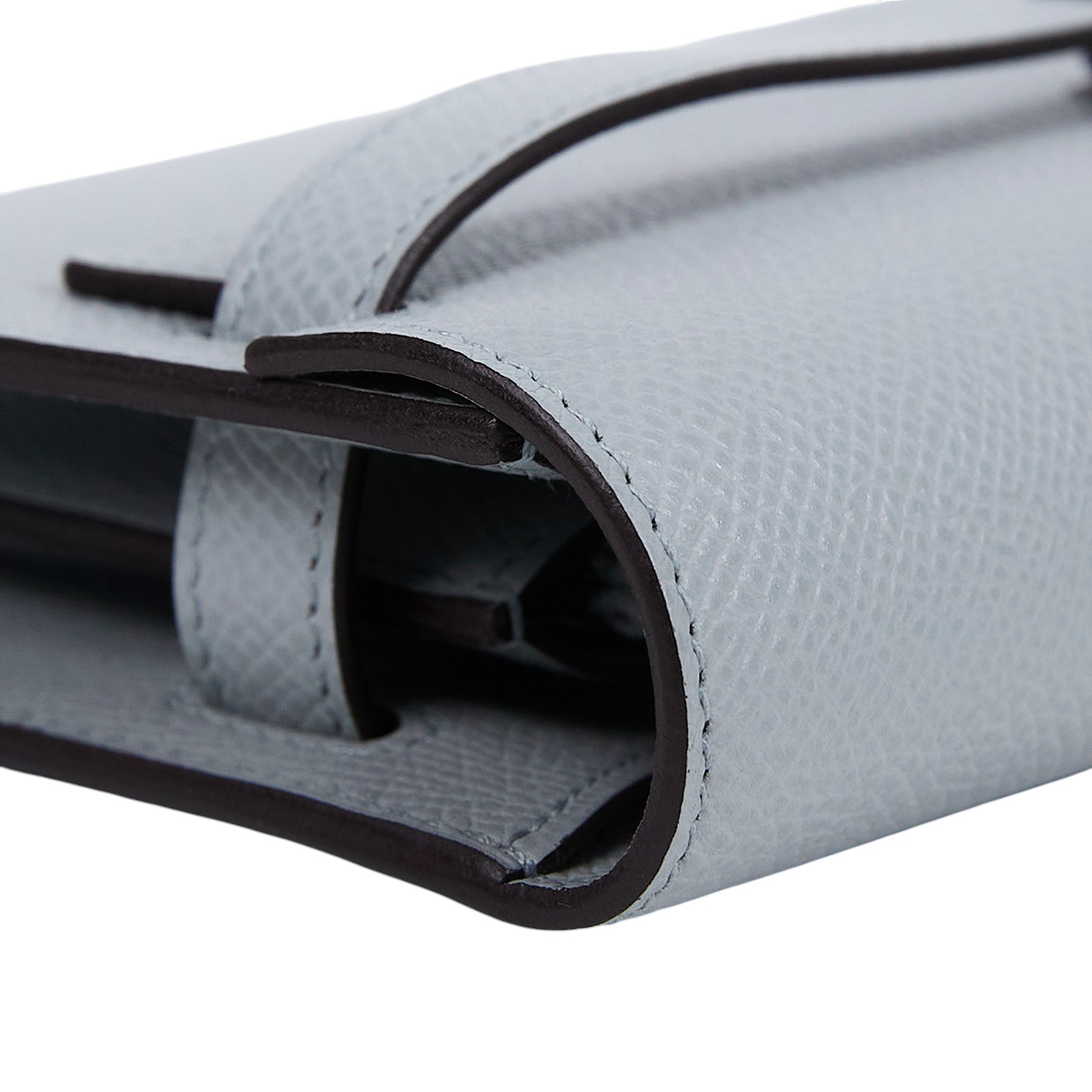 愛馬仕 Hermes Kelly to go 長夾肩背包 冰川藍 銀色五金 H080253CK8U /K刻 冰川藍KELLY TO GO 原廠盒子/國外購買證明