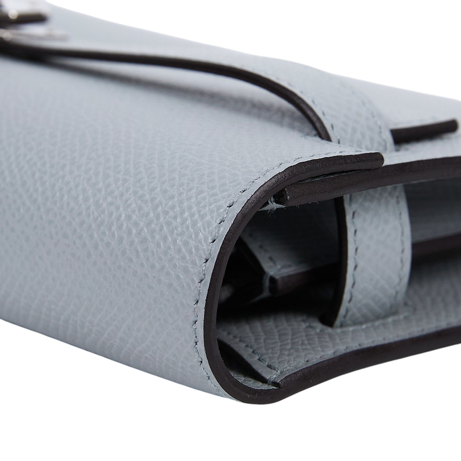 愛馬仕 Hermes Kelly to go 長夾肩背包 冰川藍 銀色五金 H080253CK8U /K刻 冰川藍KELLY TO GO 原廠盒子/國外購買證明