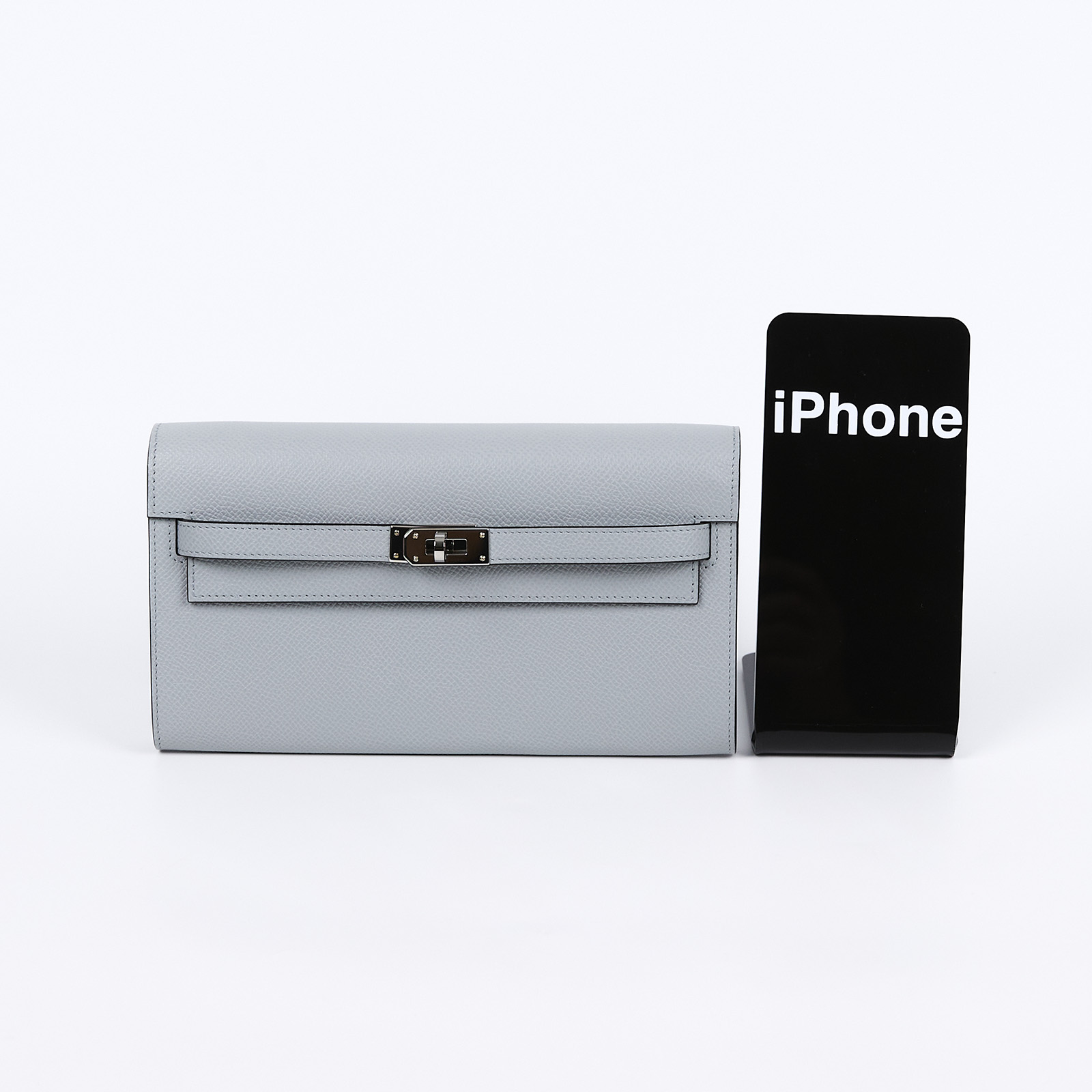 愛馬仕 Hermes Kelly to go 長夾肩背包 冰川藍 銀色五金 H080253CK8U /K刻 冰川藍KELLY TO GO 原廠盒子/國外購買證明