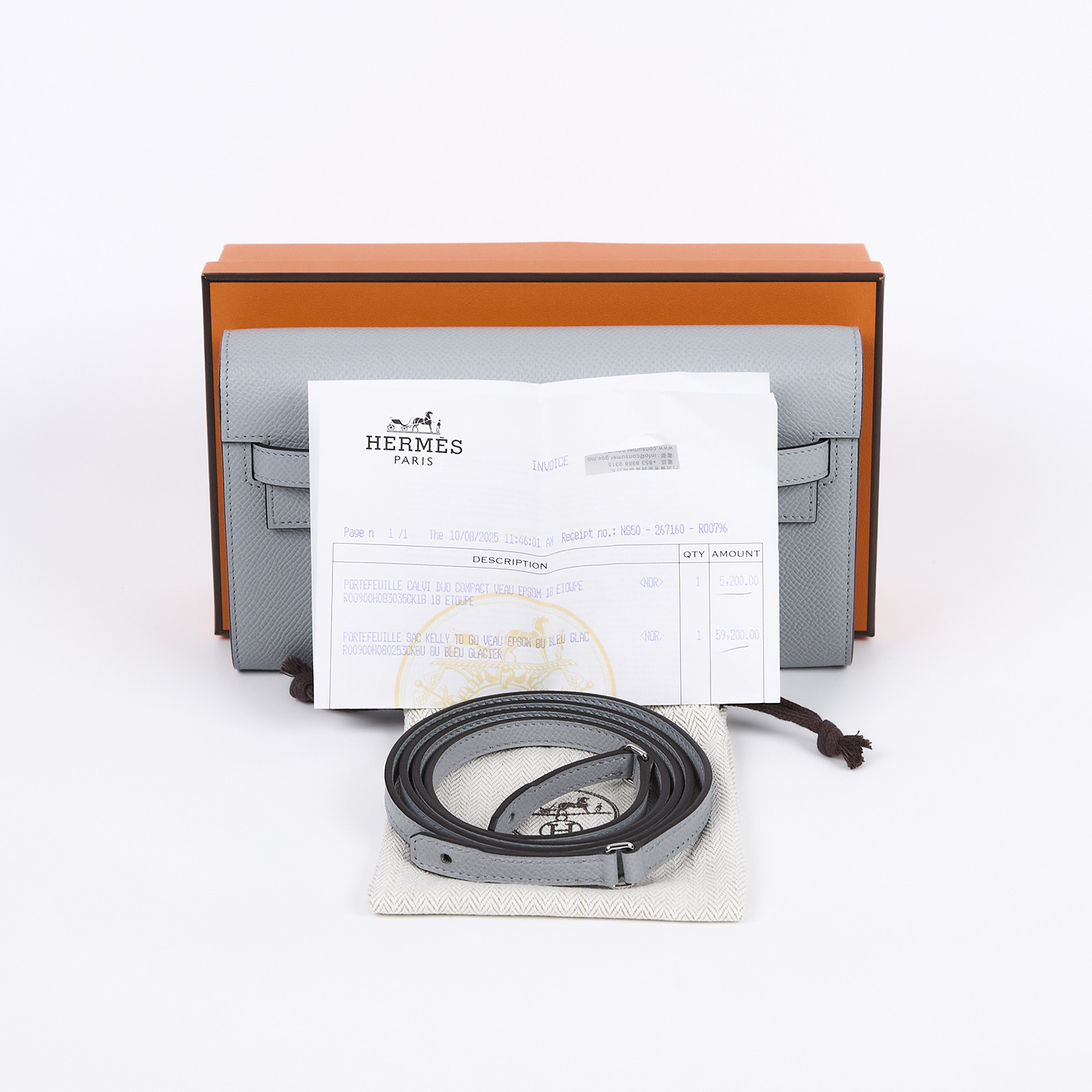 愛馬仕 Hermes Kelly to go 長夾肩背包 冰川藍 銀色五金 H080253CK8U /K刻 冰川藍KELLY TO GO 原廠盒子/國外購買證明