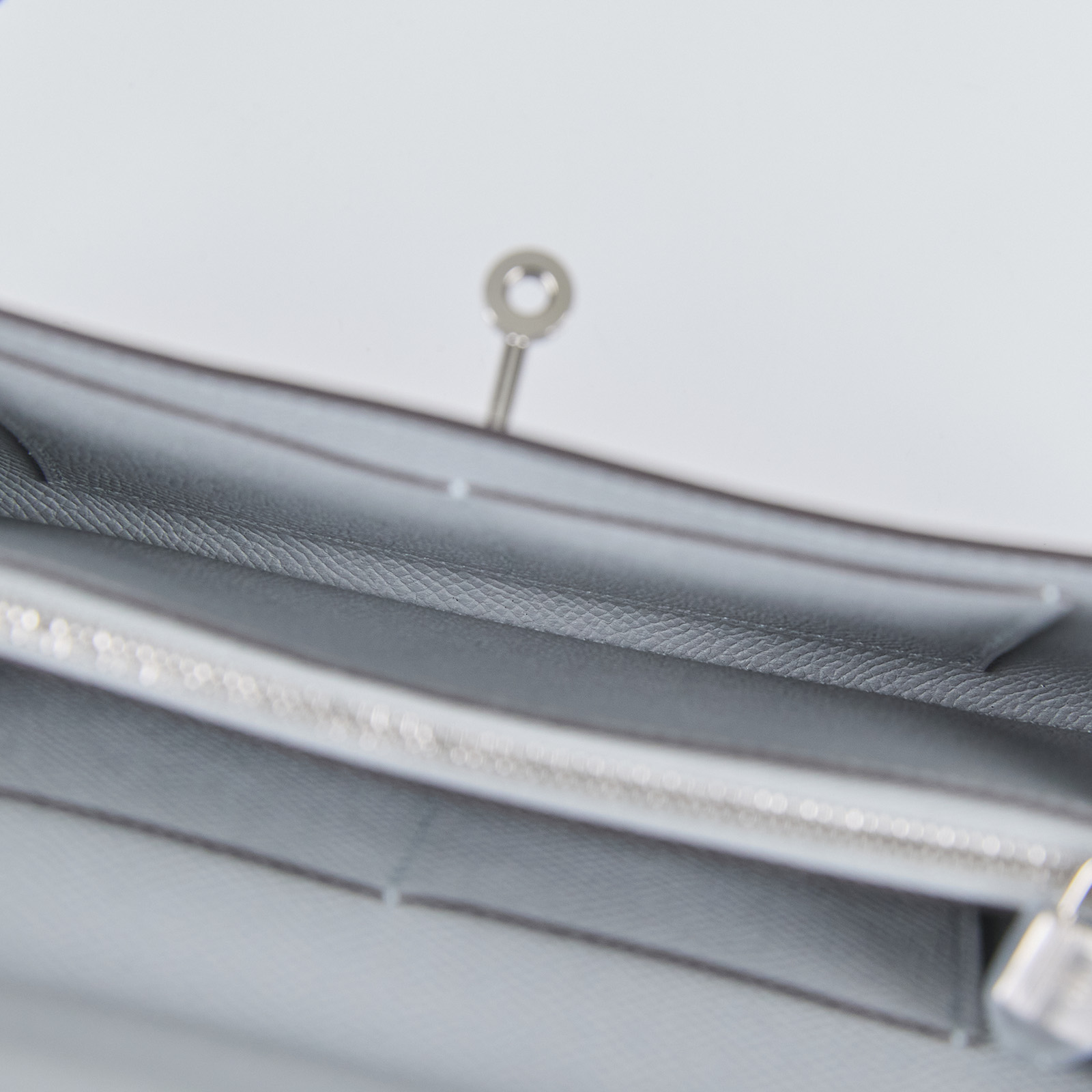 愛馬仕 Hermes Kelly to go 長夾肩背包 冰川藍 銀色五金 H080253CK8U /K刻 冰川藍KELLY TO GO 原廠盒子/國外購買證明