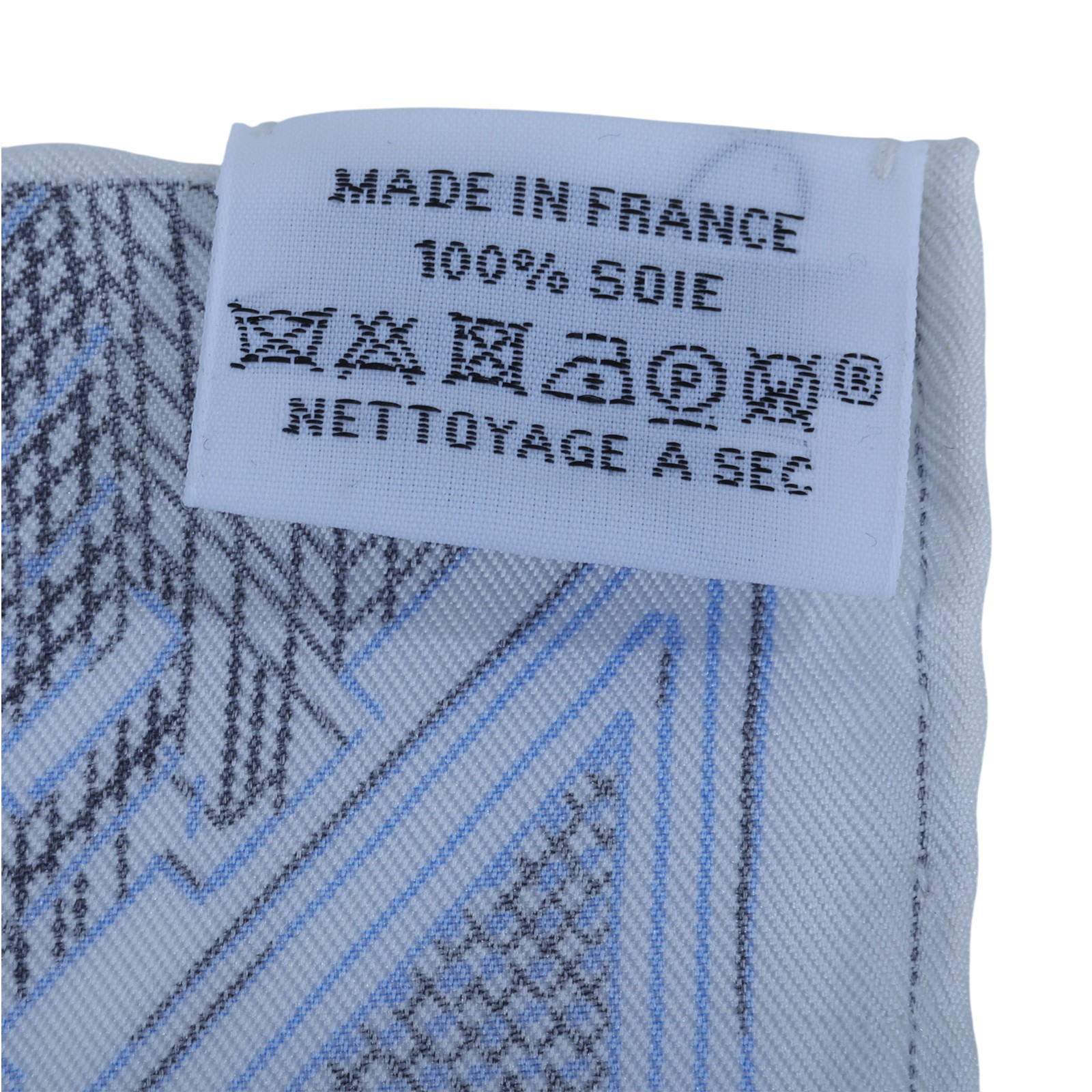 愛馬仕 Hermes Pantin City scarf 90 絲巾   白底藍黑線條絲巾 原廠盒子