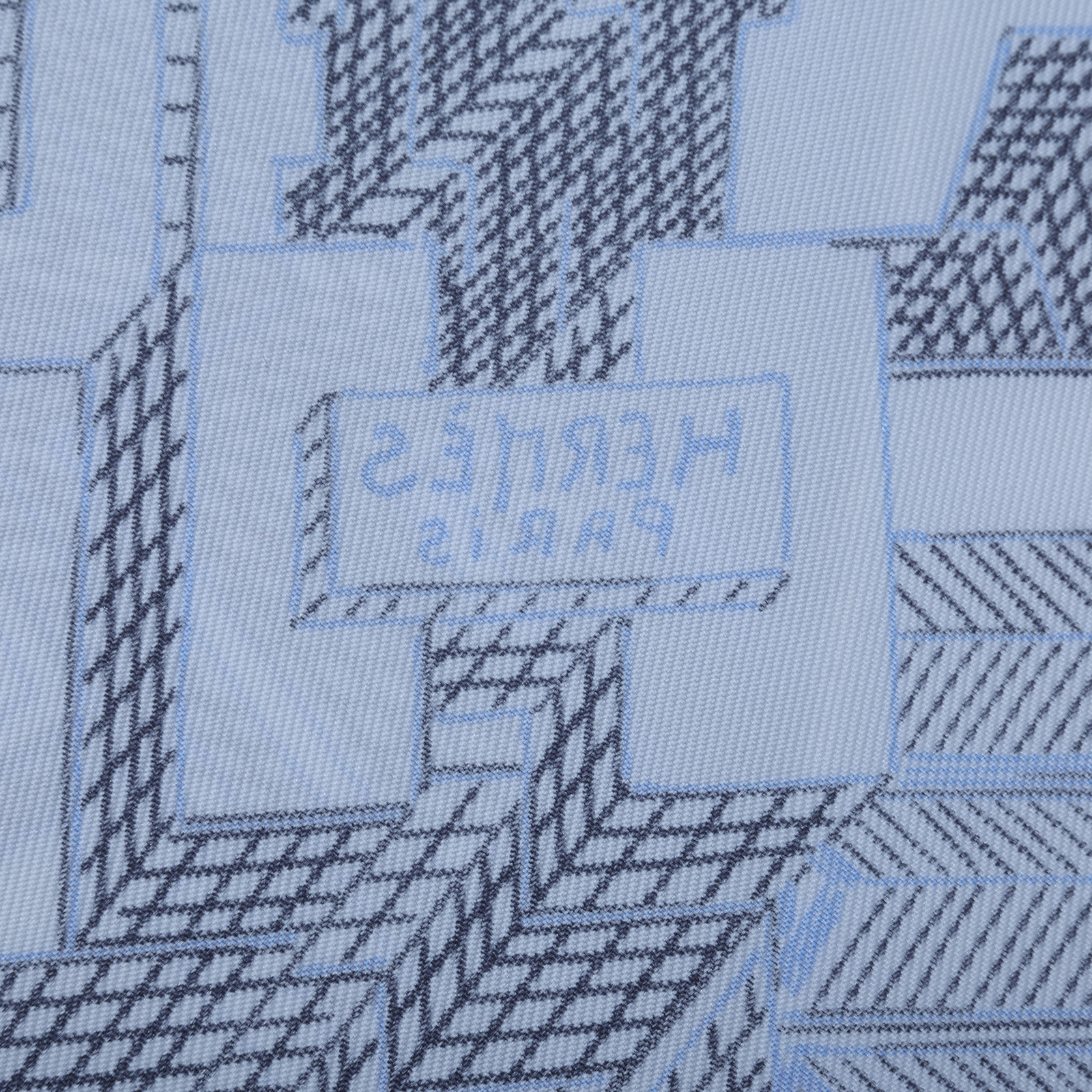 愛馬仕 Hermes Pantin City scarf 90 絲巾   白底藍黑線條絲巾 原廠盒子