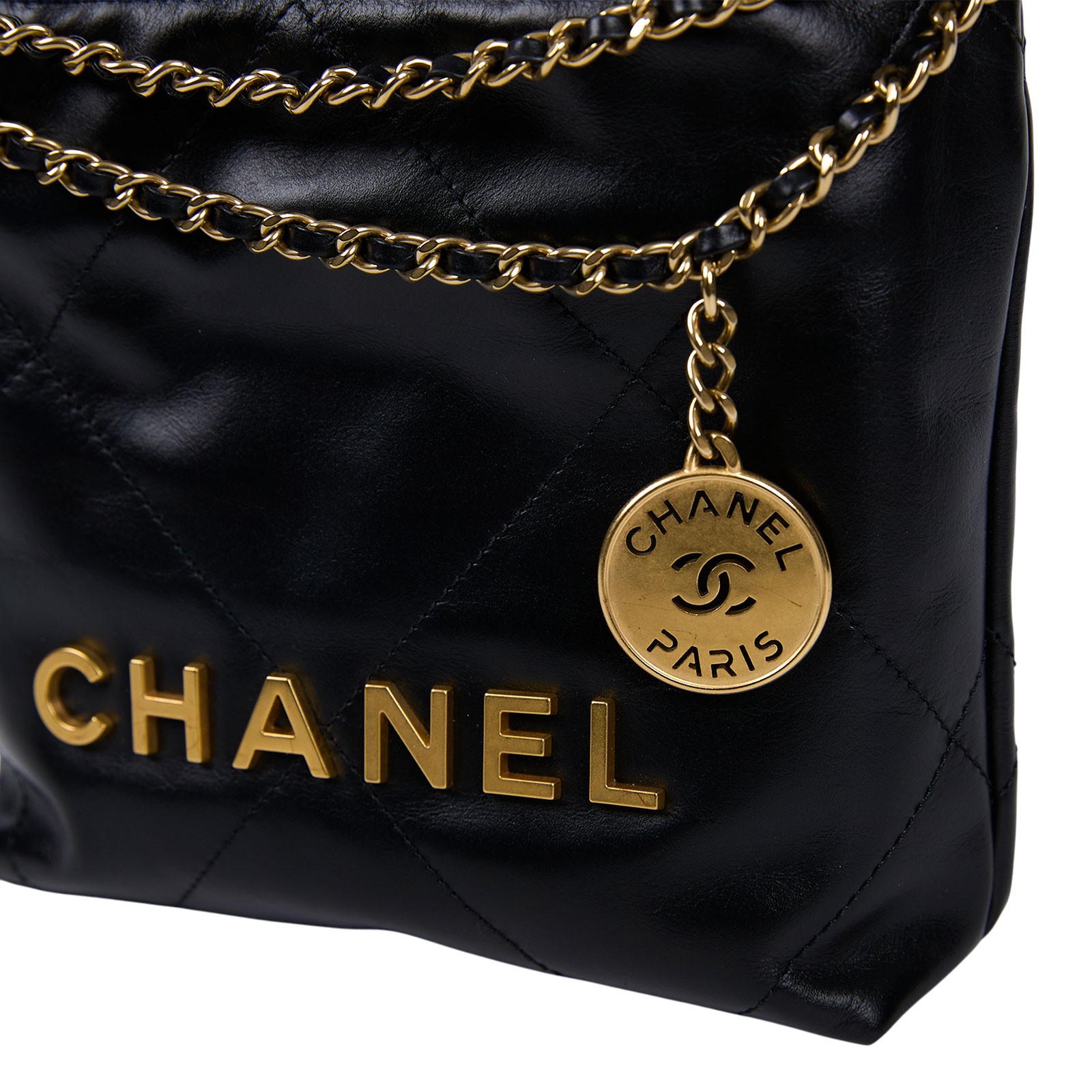 香奈兒 CHANEL 22 迷你 束口包 AS3980 B08037 黑金22包 MINI 防塵袋/原廠盒子/購買證明