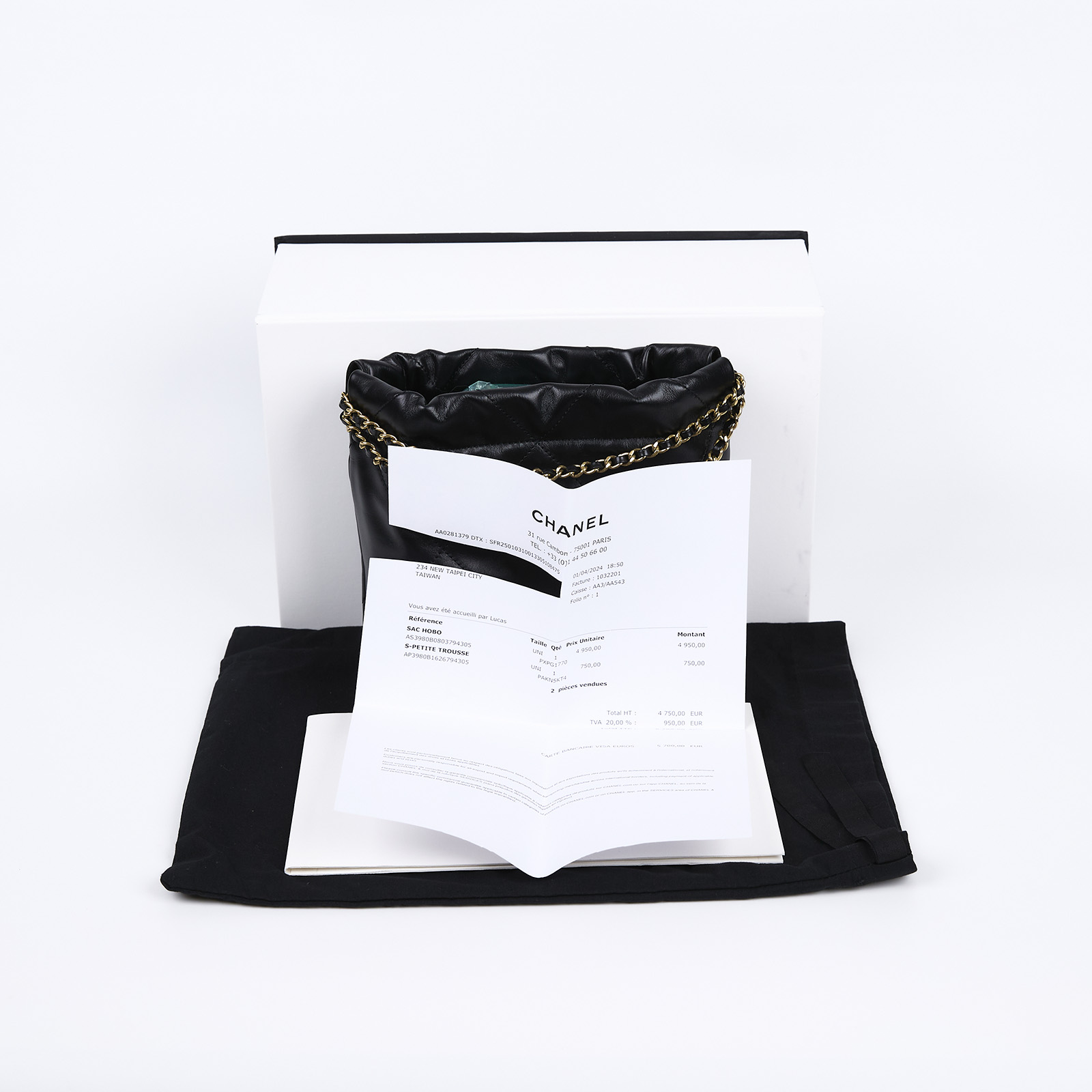 香奈兒 CHANEL 22 迷你 束口包 AS3980 B08037 黑金22包 MINI 防塵袋/原廠盒子/購買證明