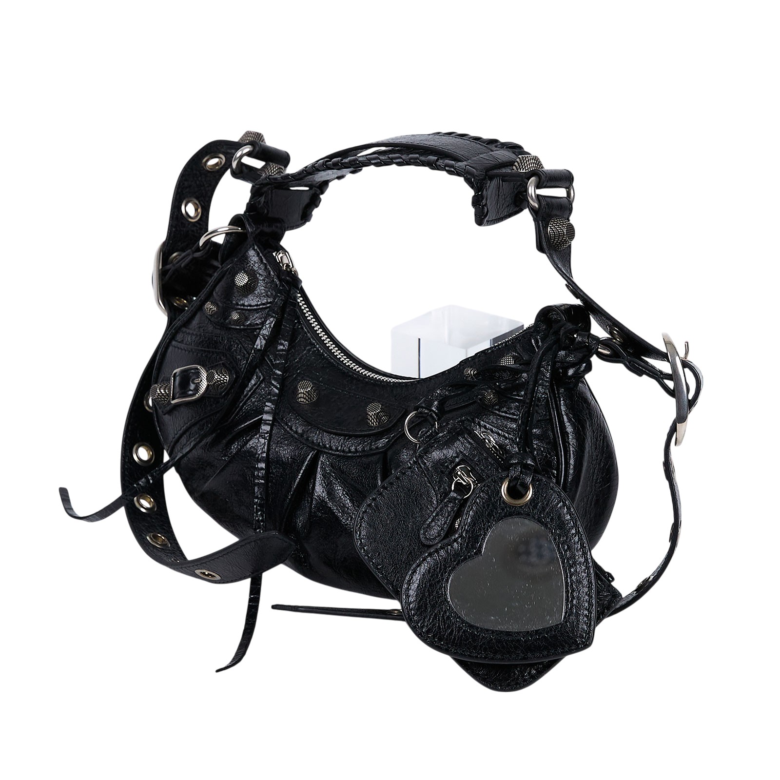 巴黎世家 BALENCIAGA Le cagole XS 半月 可頌包 6713091VG9Y 黑銀LE CAGOLE XS 防塵袋