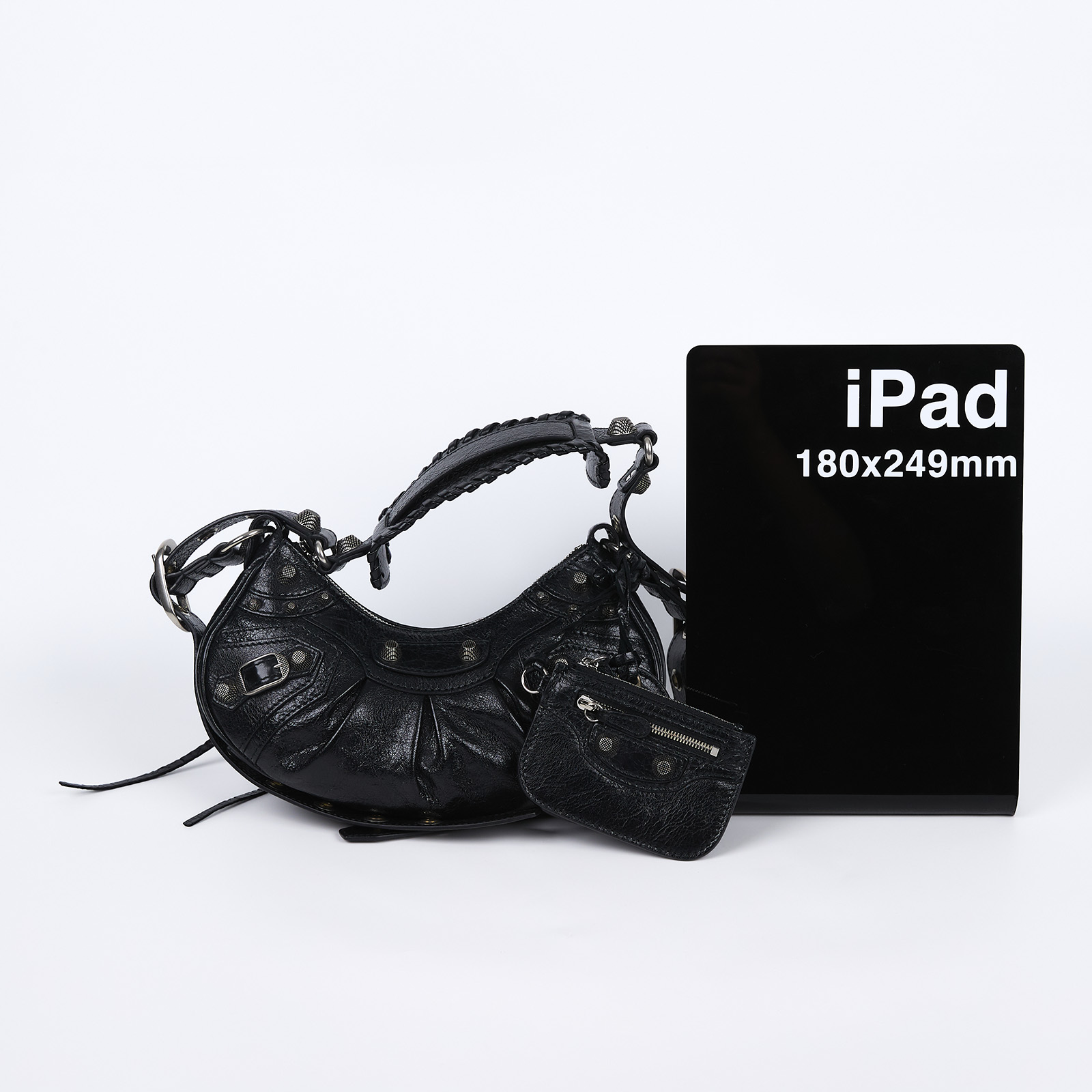 巴黎世家 BALENCIAGA Le cagole XS 半月 可頌包 6713091VG9Y 黑銀LE CAGOLE XS 防塵袋