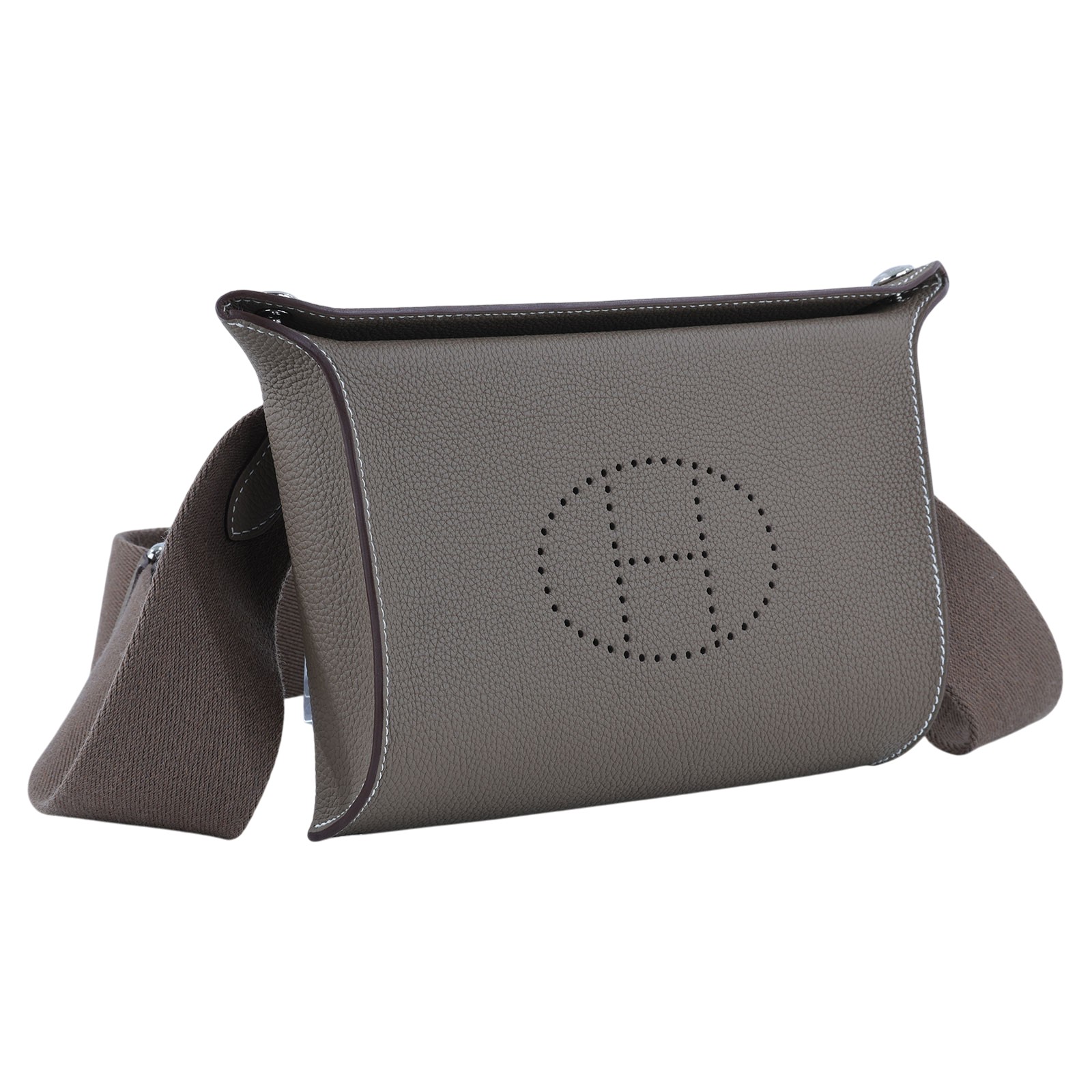 愛馬仕 Hermes Videpoches 肩背包 銀色五金 大象灰 H034283CKAA /B刻  防塵袋/原廠盒子/購買證明