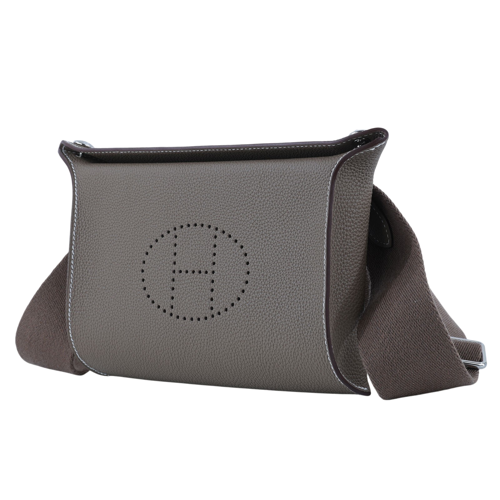 愛馬仕 Hermes Videpoches 肩背包 銀色五金 大象灰 H034283CKAA /B刻  防塵袋/原廠盒子/購買證明