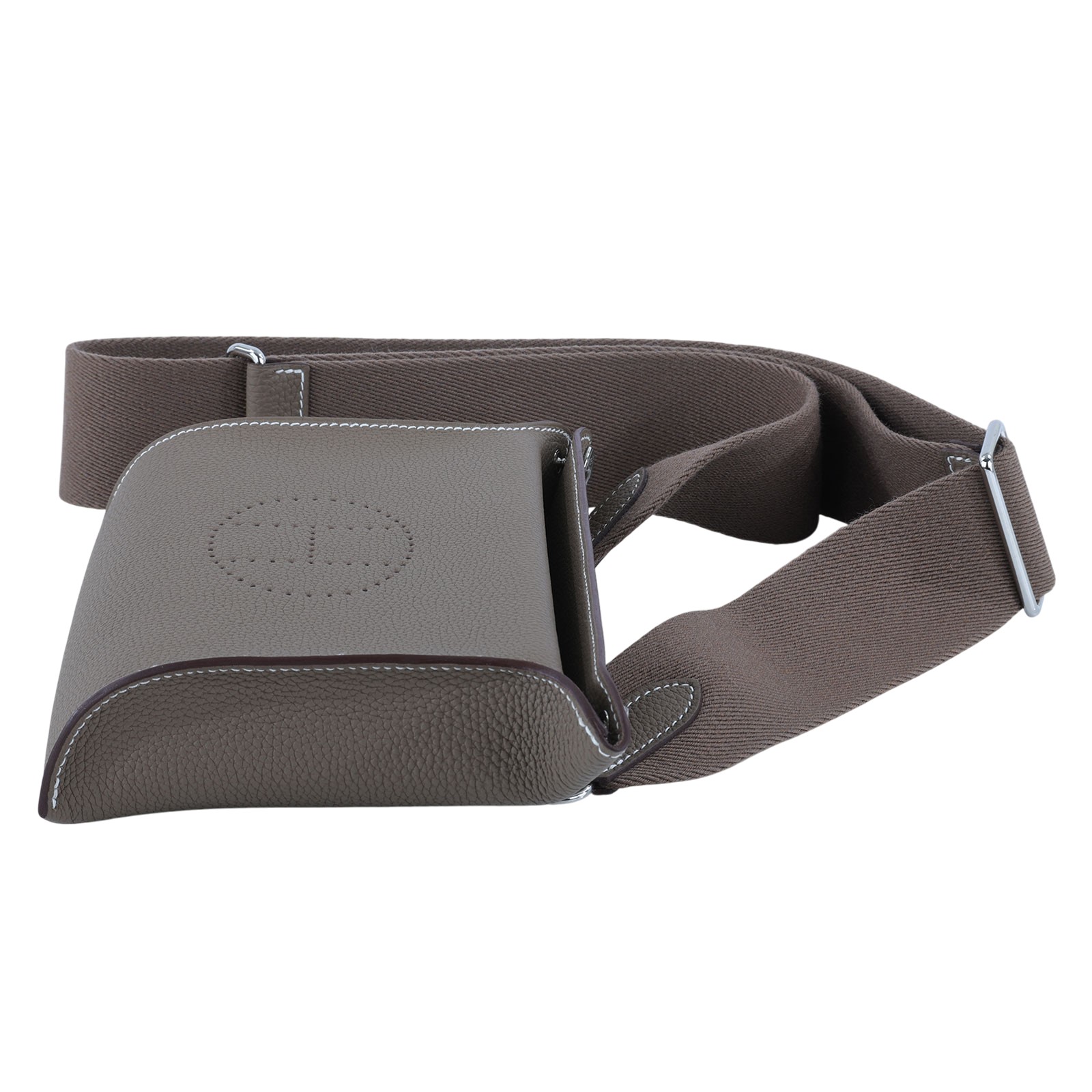 愛馬仕 Hermes Videpoches 肩背包 銀色五金 大象灰 H034283CKAA /B刻  防塵袋/原廠盒子/購買證明