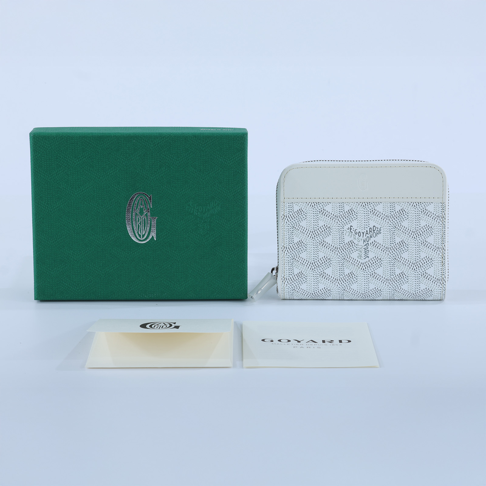 高雅德 GOYARD Matignon PM Wallet 錢包 拉鍊 短夾 MATIGNPMLTY 白MATIGNON PM 原廠盒子