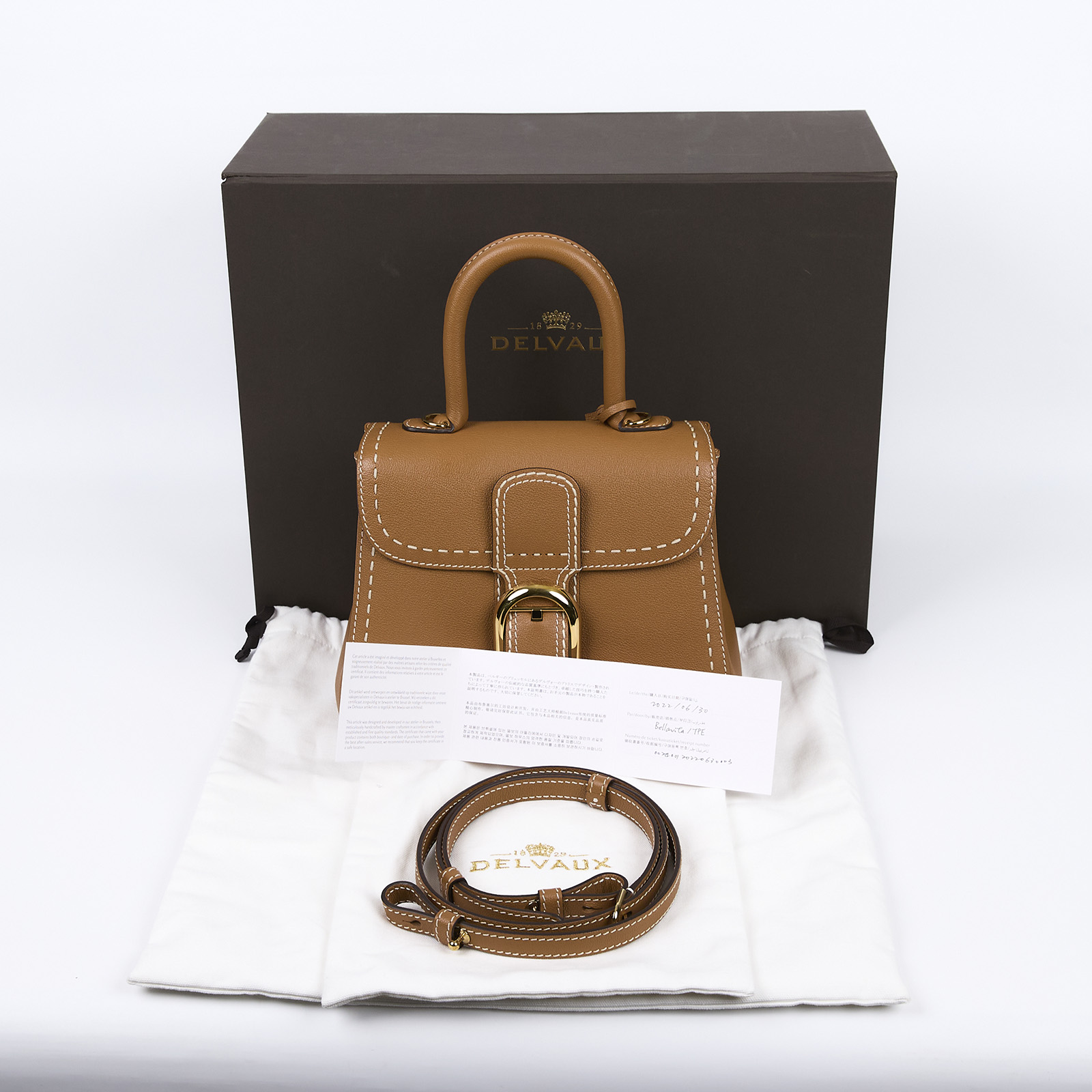 德爾沃 DELVAUX  Brillant 手提包 AA0569ADW0ADNDO 棕BRILLANT PM 原廠盒子/防塵袋/背帶/保證卡