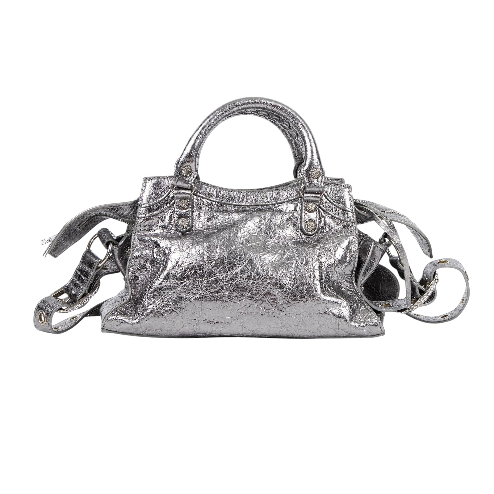 巴黎世家 BALENCIAGA Neo Cagole City 700940210BM 銀色水鑽NEO CAGOLE CITY 　鏡汚 防塵袋