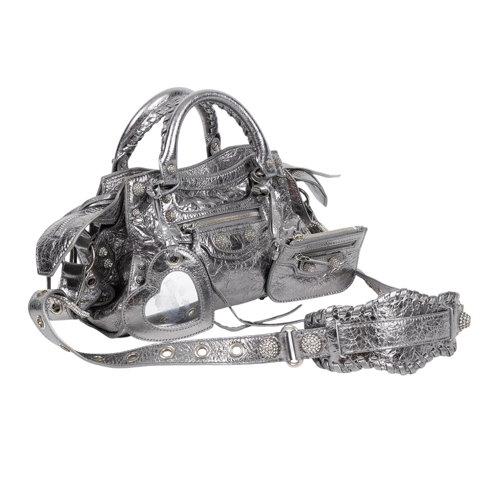 巴黎世家 BALENCIAGA Neo Cagole City 700940210BM 銀色水鑽NEO CAGOLE CITY 　鏡汚 防塵袋