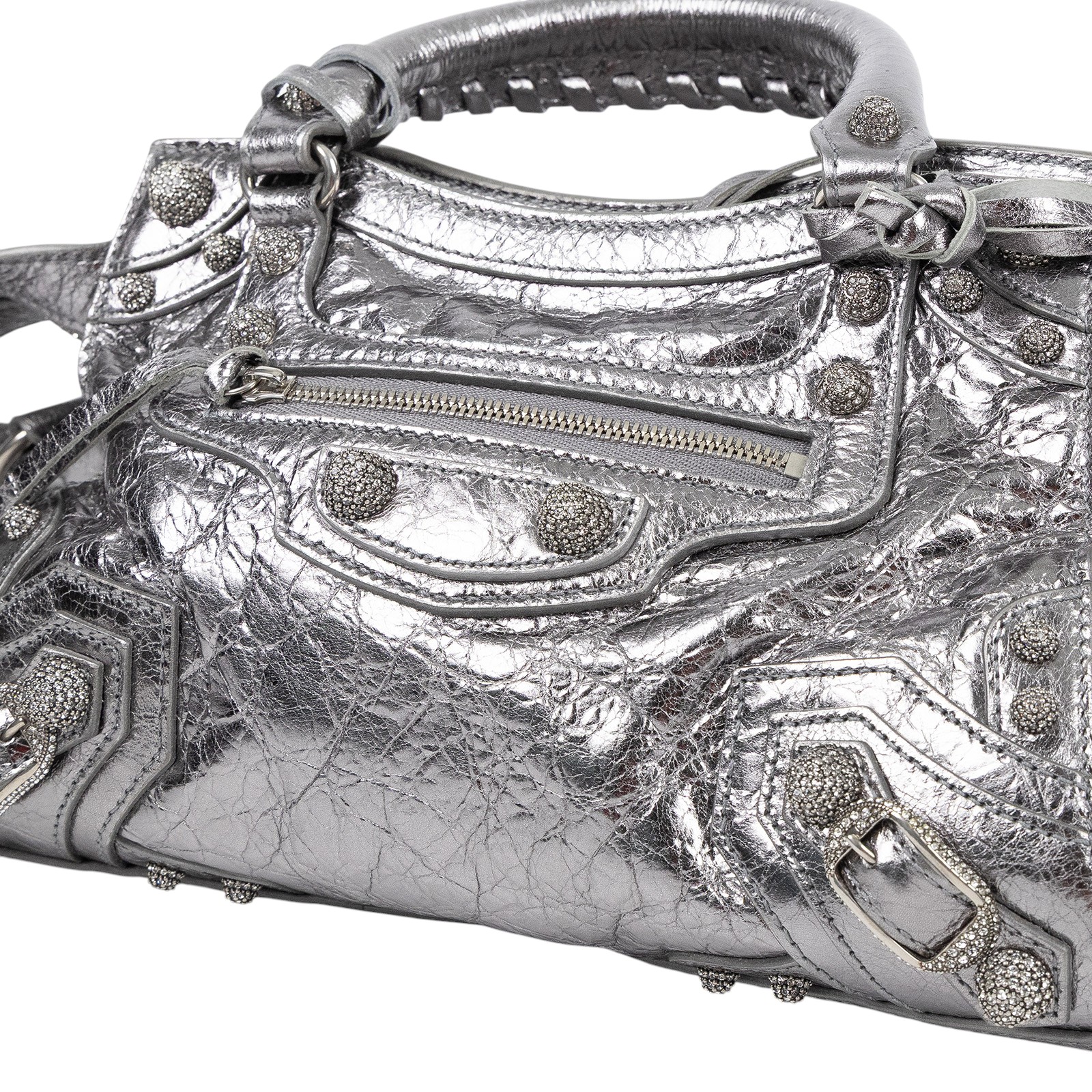 巴黎世家 BALENCIAGA Neo Cagole City 700940210BM 銀色水鑽NEO CAGOLE CITY 　鏡汚 防塵袋