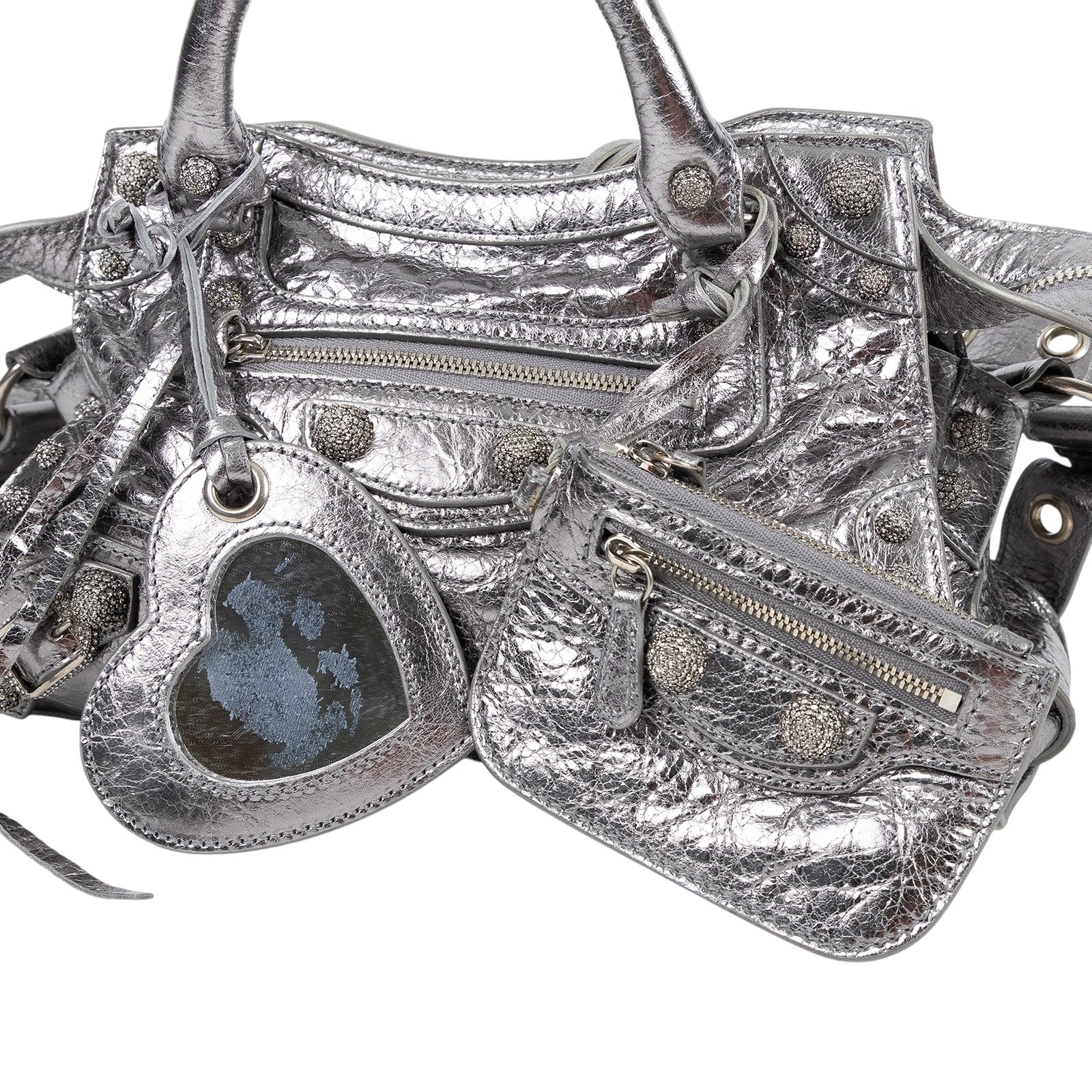 巴黎世家 BALENCIAGA Neo Cagole City 700940210BM 銀色水鑽NEO CAGOLE CITY 　鏡汚 防塵袋