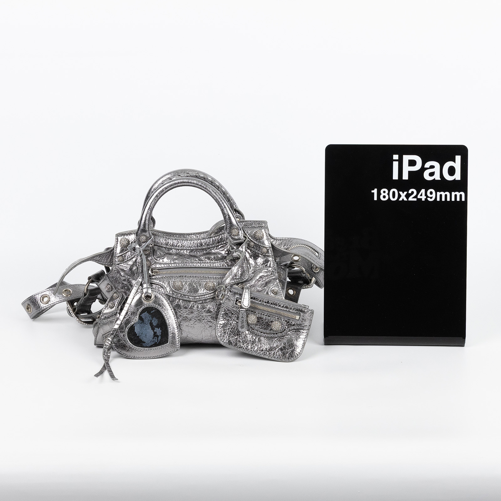 巴黎世家 BALENCIAGA Neo Cagole City 700940210BM 銀色水鑽NEO CAGOLE CITY 　鏡汚 防塵袋