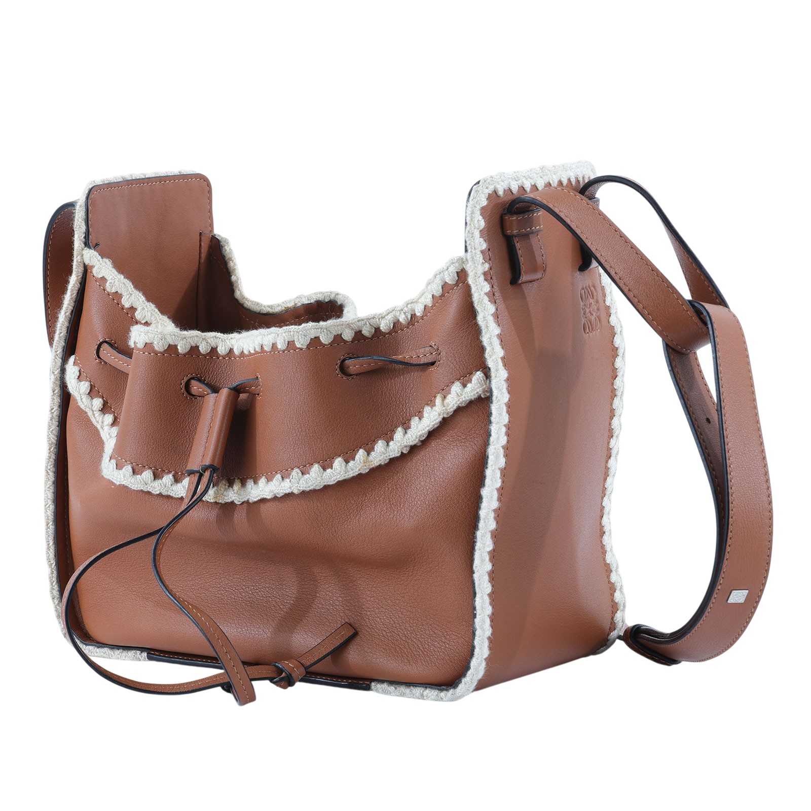 羅意威 LOEWE Small Hammock bag 手提 斜背包 303.28.Z95 焦糖棕拼白邊HAMMOCK SMALL 防塵袋