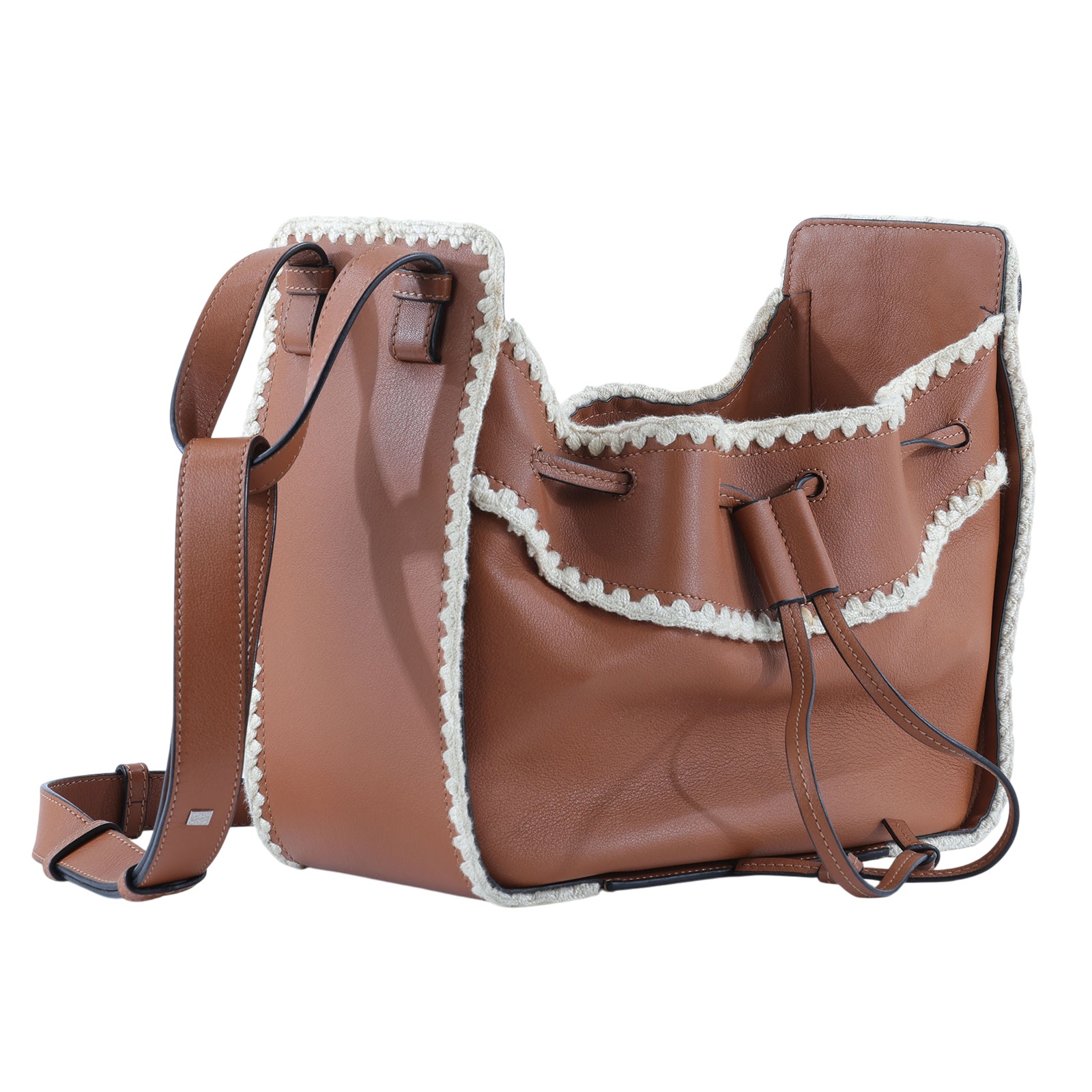 羅意威 LOEWE Small Hammock bag 手提 斜背包 303.28.Z95 焦糖棕拼白邊HAMMOCK SMALL 防塵袋