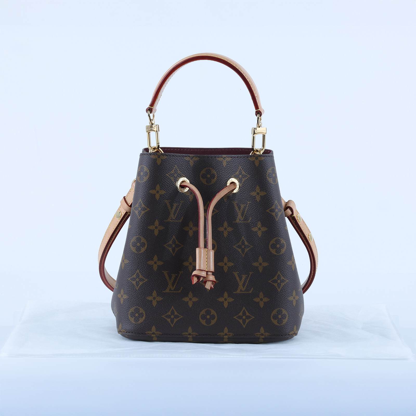路易威登 LOUIS VUITTON Néonoé BB 經典帆布 束口水桶包 M46581 晶片款 原花NEONOE BB 　シミ中 無附屬品