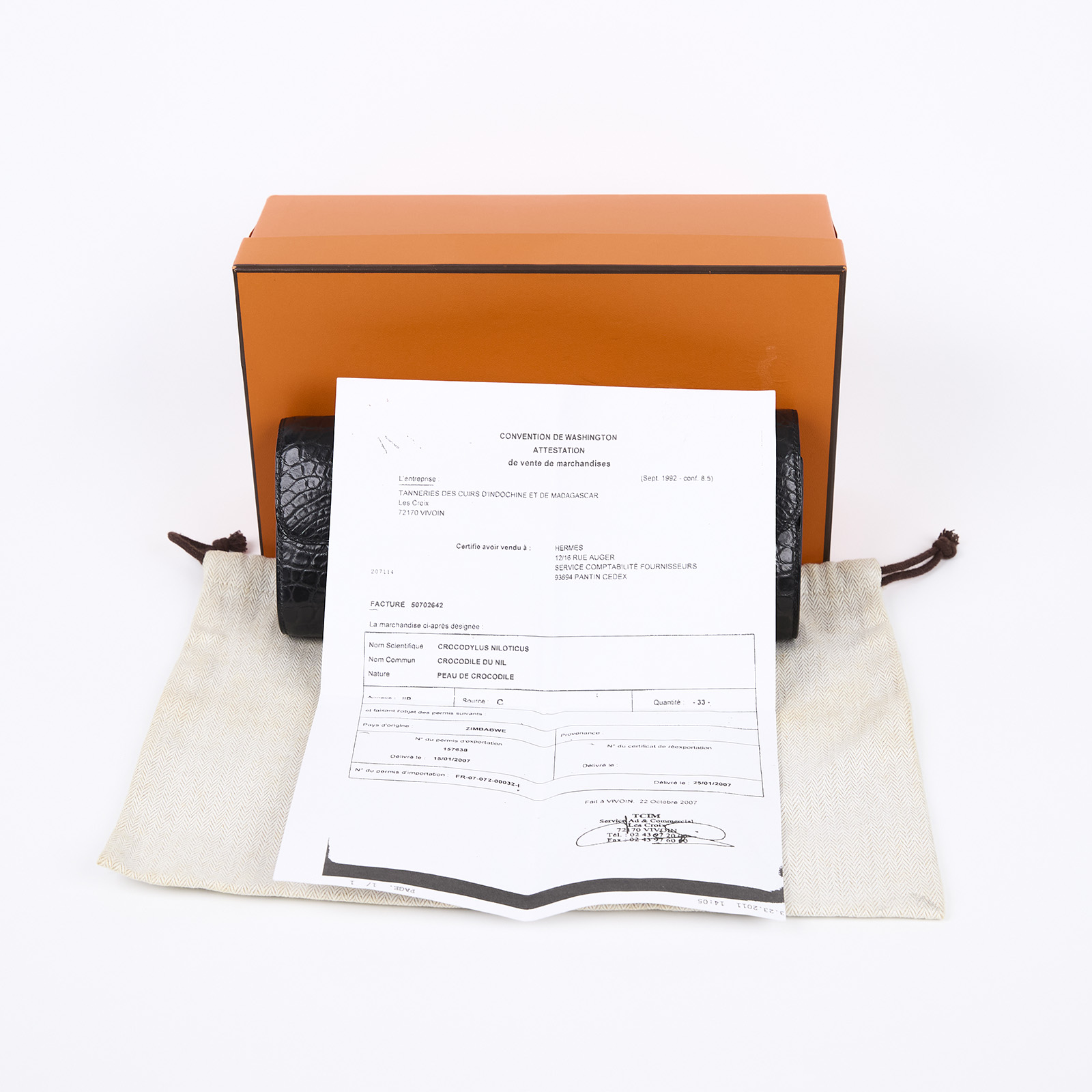 愛馬仕 Hermes Egee Clutch 手拿包  口Q刻 黑鱷魚Egee Clutch 原廠盒子/防塵袋