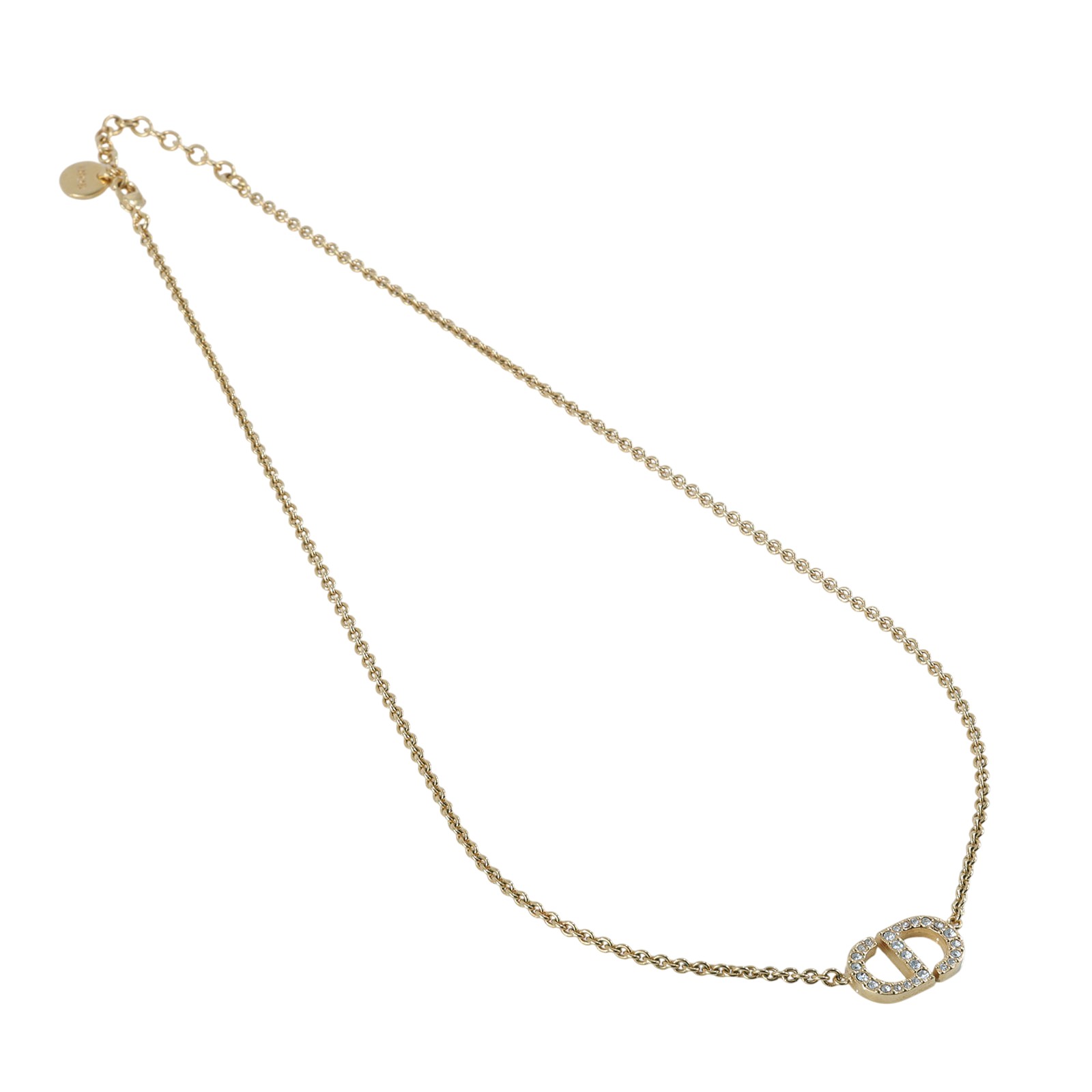 迪奧 CHRISTIAN DIOR Petit CD 項鍊 N2241WOMCY 金色CD項鍊 原廠盒子/防塵袋