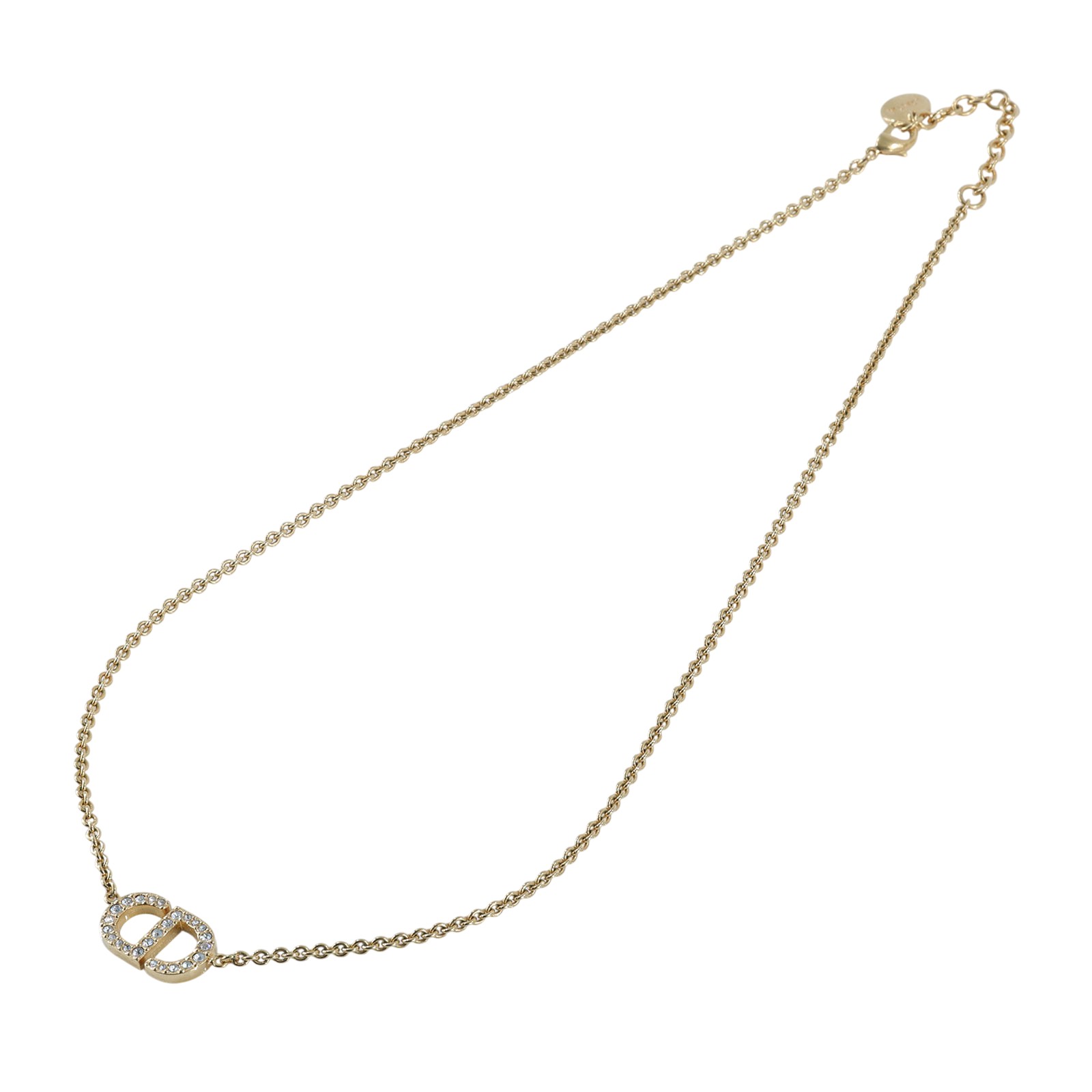 迪奧 CHRISTIAN DIOR Petit CD 項鍊 N2241WOMCY 金色CD項鍊 原廠盒子/防塵袋