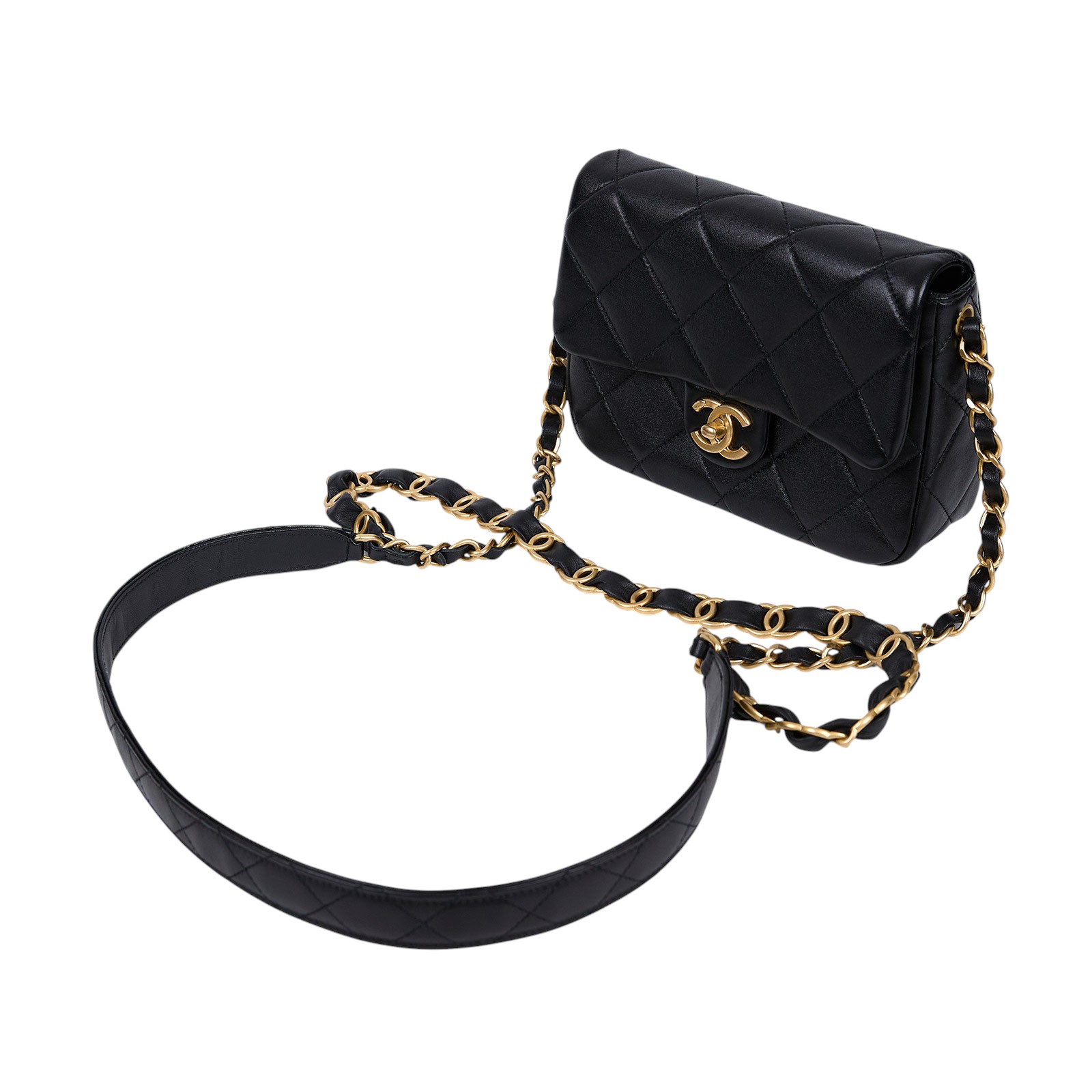 香奈兒 CHANEL Perfect Fit 鏈帶肩背包 迷你 AS4636 B15615 黑色季節款肩背包 原廠盒子/防塵袋/購買證明