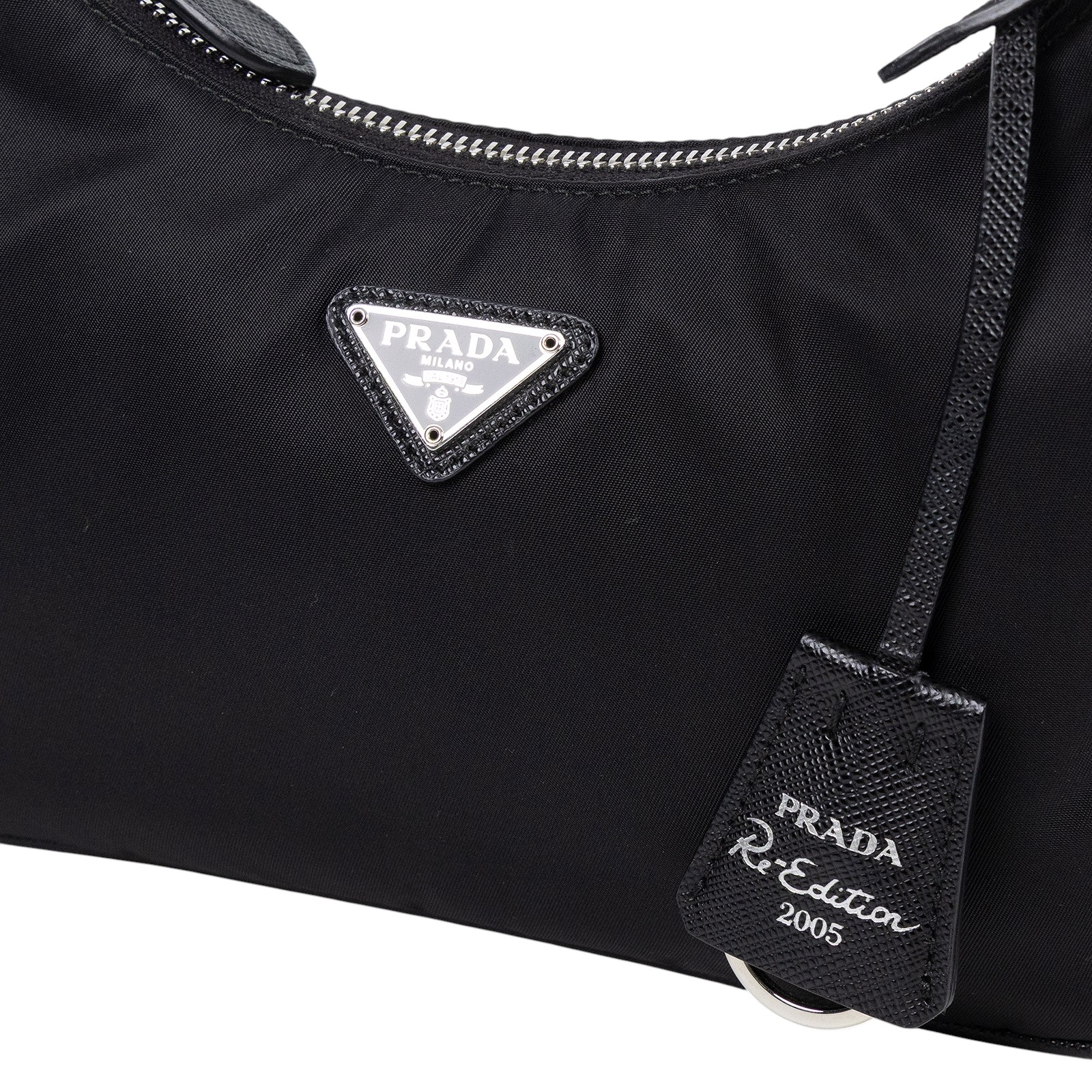 普拉達 PRADA Re-Edition 2005 Re-Nylon 手袋 1BH204_R064 黑銀三合一尼龍肩背包 防塵袋/保證卡