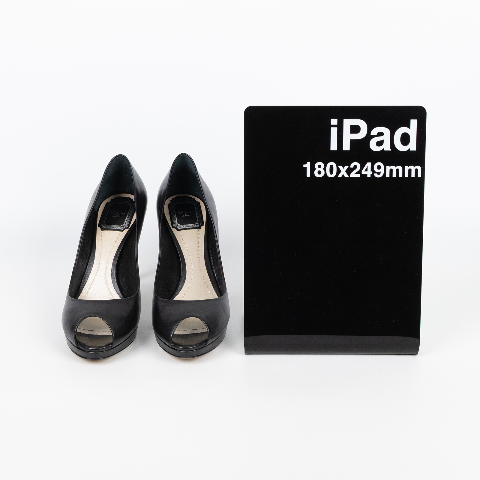 迪奧 CHRISTIAN DIOR 黑色露趾高跟鞋  素黑露趾跟鞋 原廠盒子