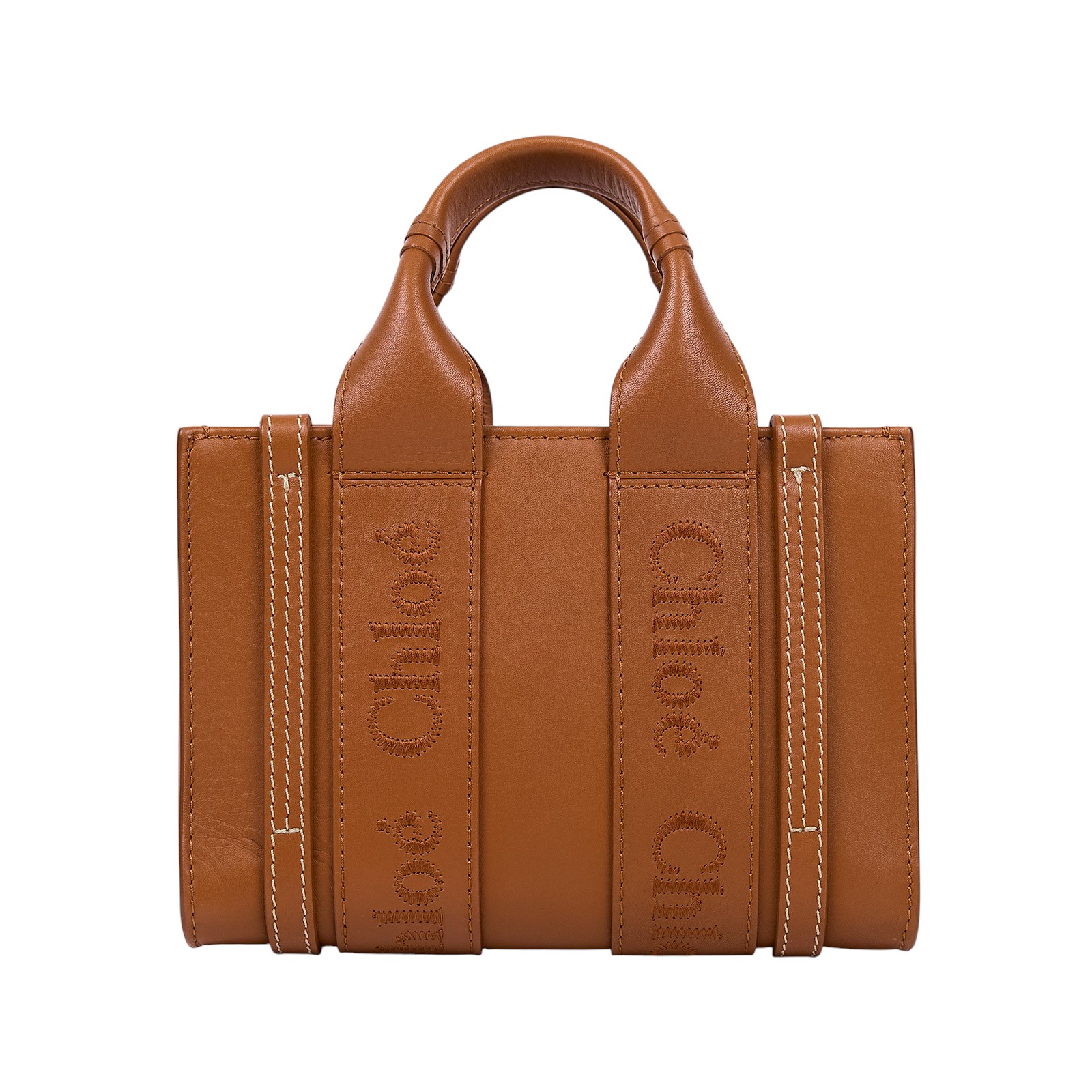 蔻依 CHLOE Mini Woody 手提包 焦糖色 CHC23UP237I60247 焦糖皮革WOODY MINI 防塵袋