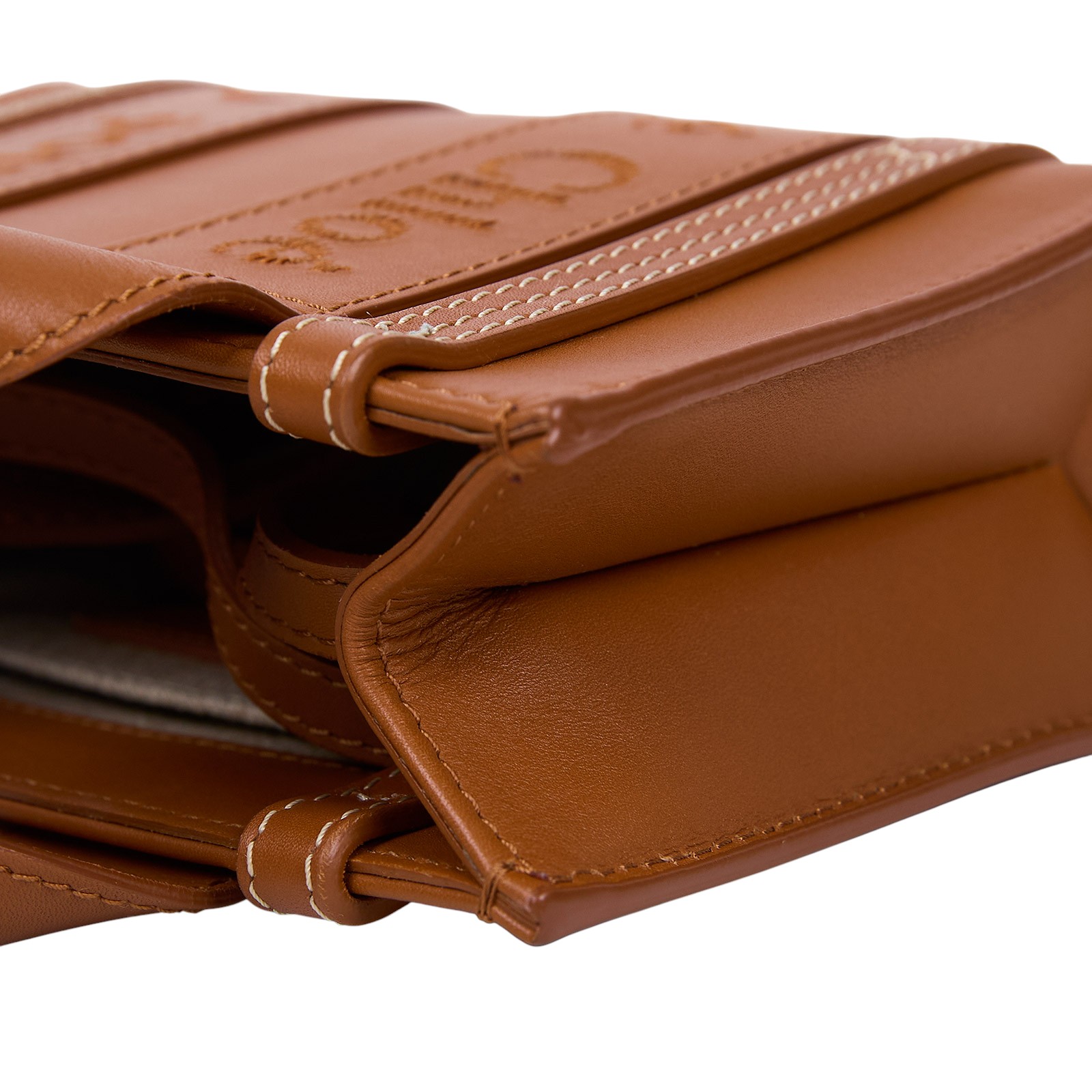 蔻依 CHLOE Mini Woody 手提包 焦糖色 CHC23UP237I60247 焦糖皮革WOODY MINI 防塵袋